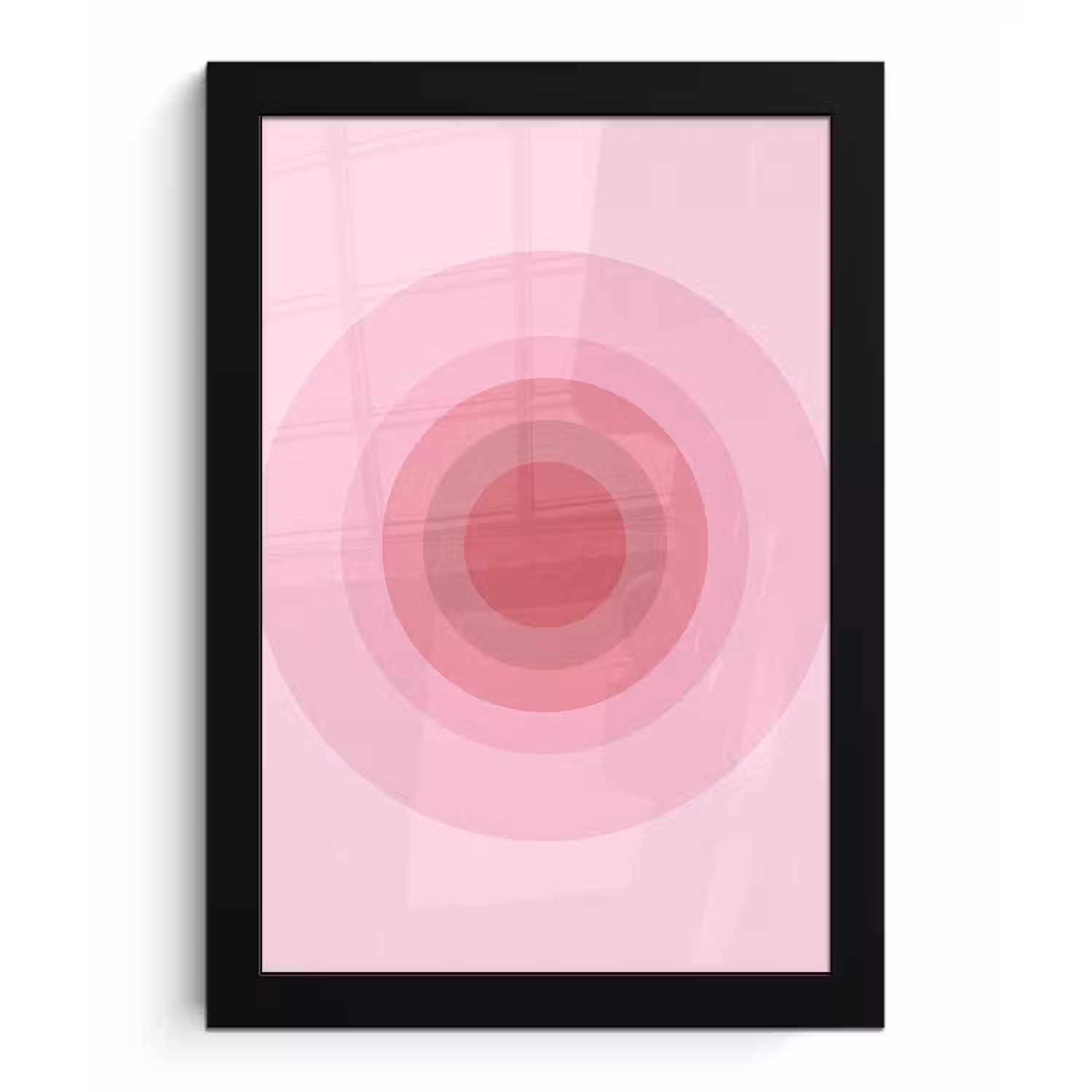 Patroon - Cirkels - Abstract - Roze - Modern fotolijst zwart zonder passe partout klein -3d