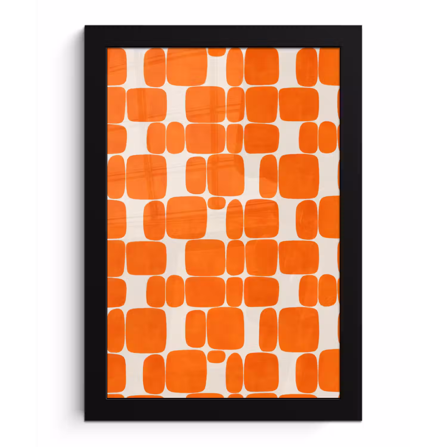 Patroon - Retro - Oranje fotolijst zwart zonder passe partout klein 224 -3d