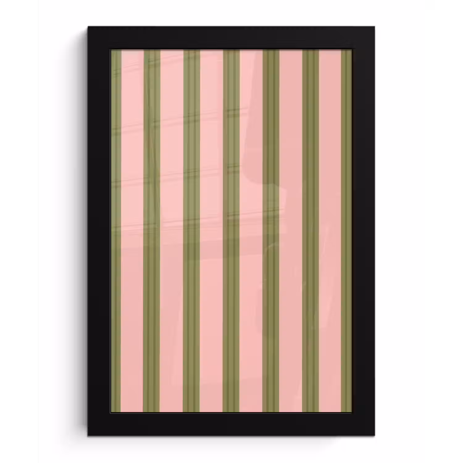 Patroon - Strepen - Abstract - Roze - Groen fotolijst zwart zonder passe partout klein -3d