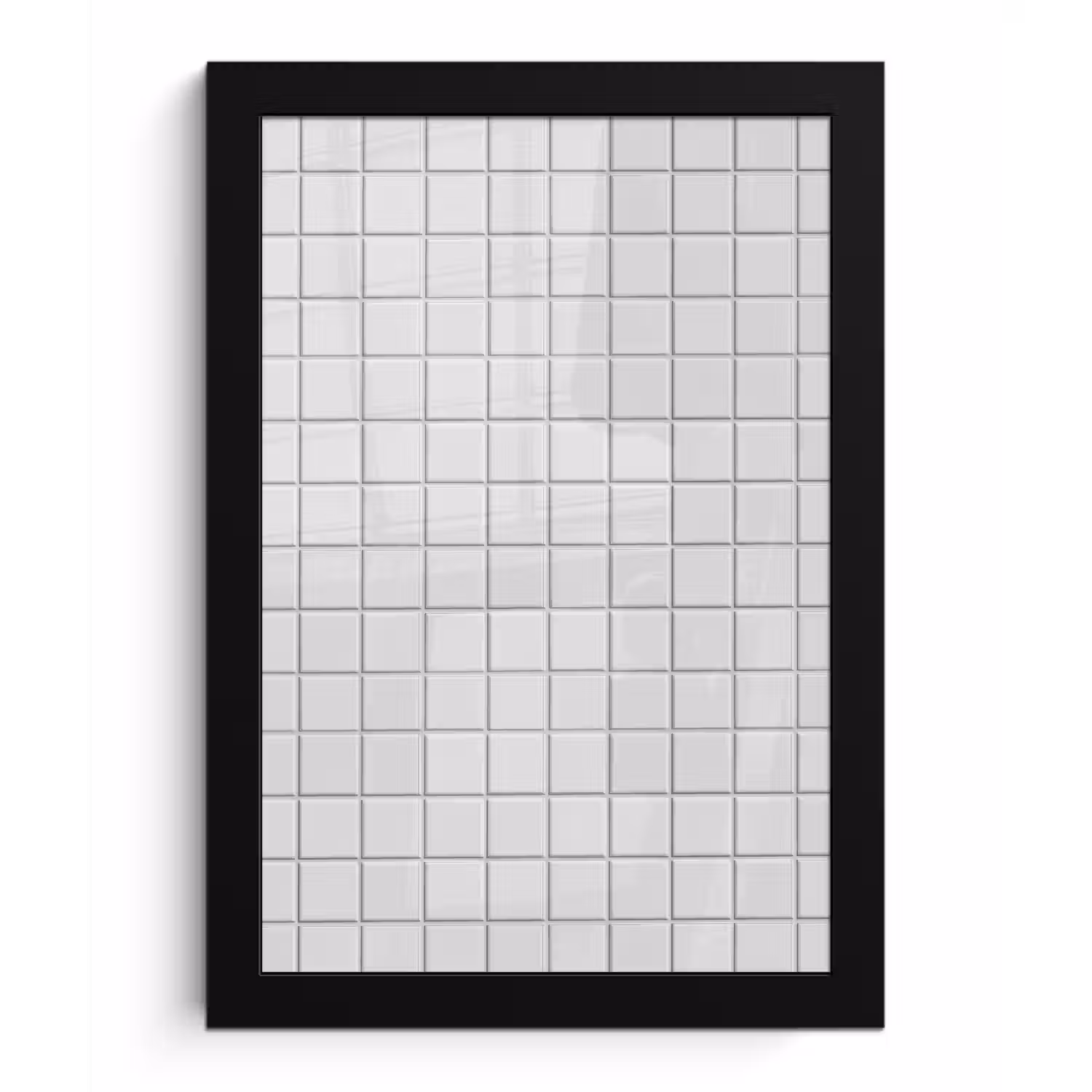 Patroon - Tegels - Grijs - Wit fotolijst zwart zonder passe partout klein 224 -3d