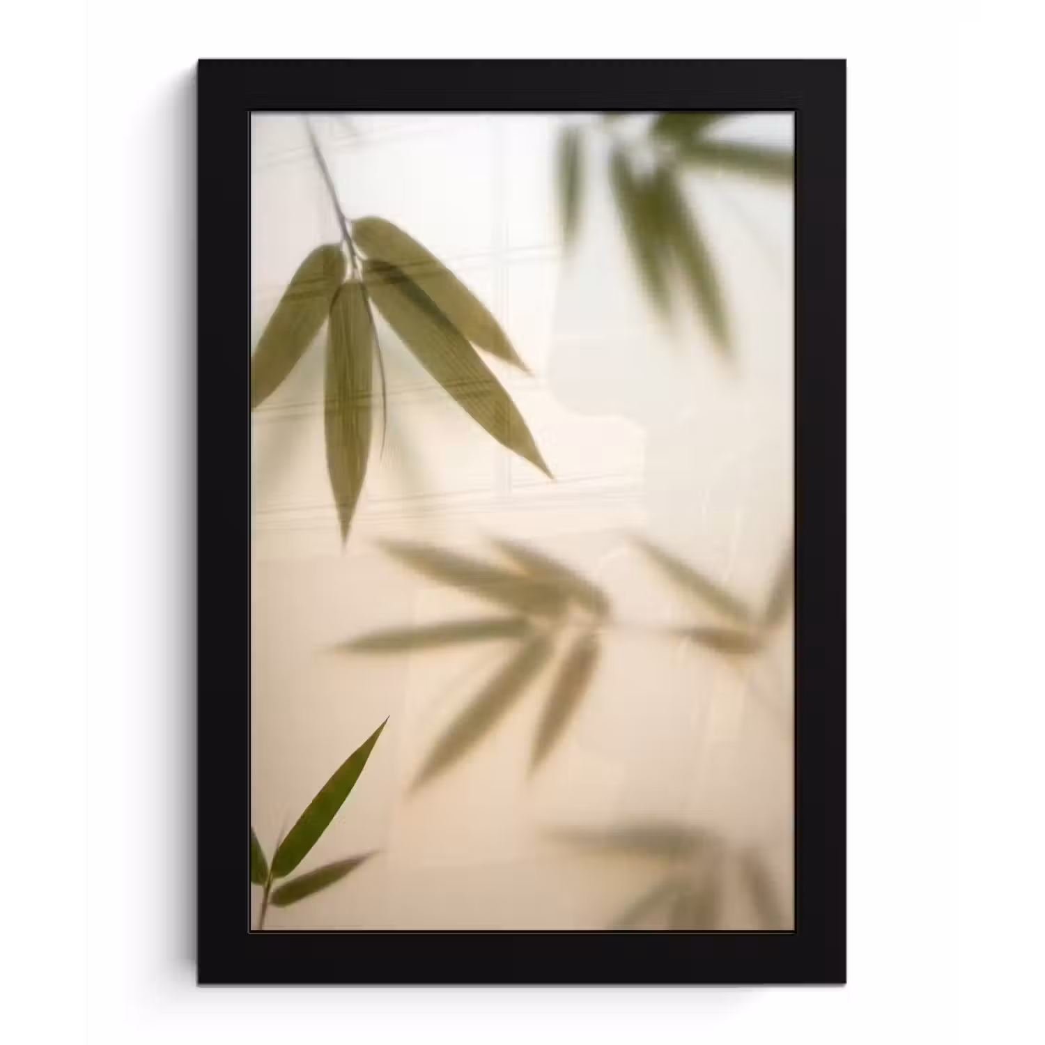 Planten - Bladeren - Natuur - Groen fotolijst zwart zonder passe partout klein -3d