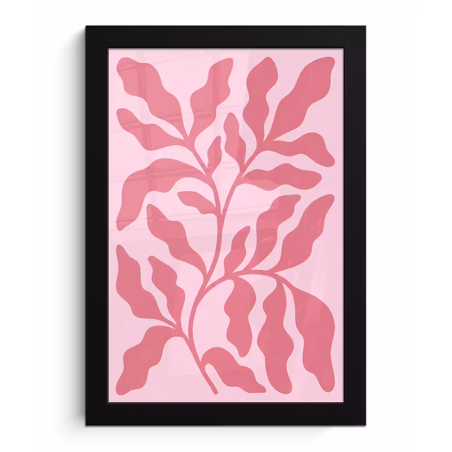 Planten - Organisch - Abstract - Modern - Roze fotolijst zwart zonder passe partout klein -3d