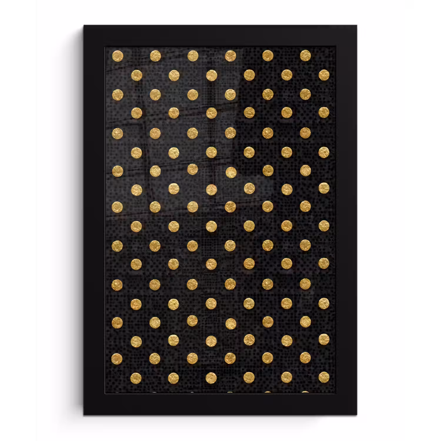 Polka Dot - Stippen - Goud - Zwart fotolijst zwart zonder passe partout klein 224 -3d