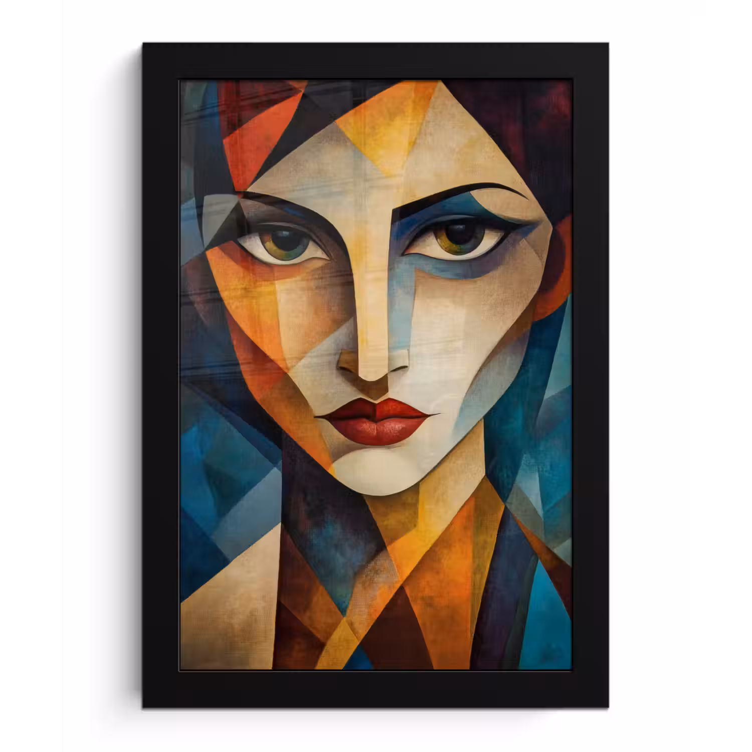 Portret - Abstract - Vormen fotolijst zwart zonder passe partout klein -3d