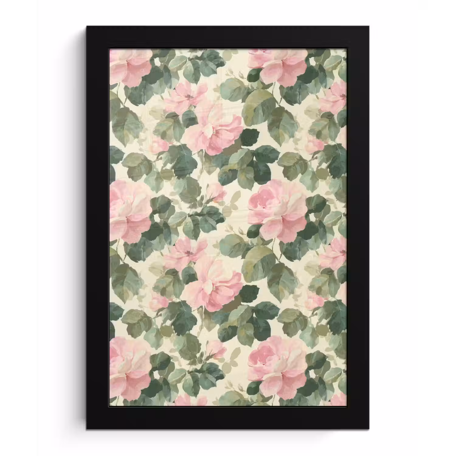 Rozen - Botanisch - Roze fotolijst zwart zonder passe partout klein 224 -3d