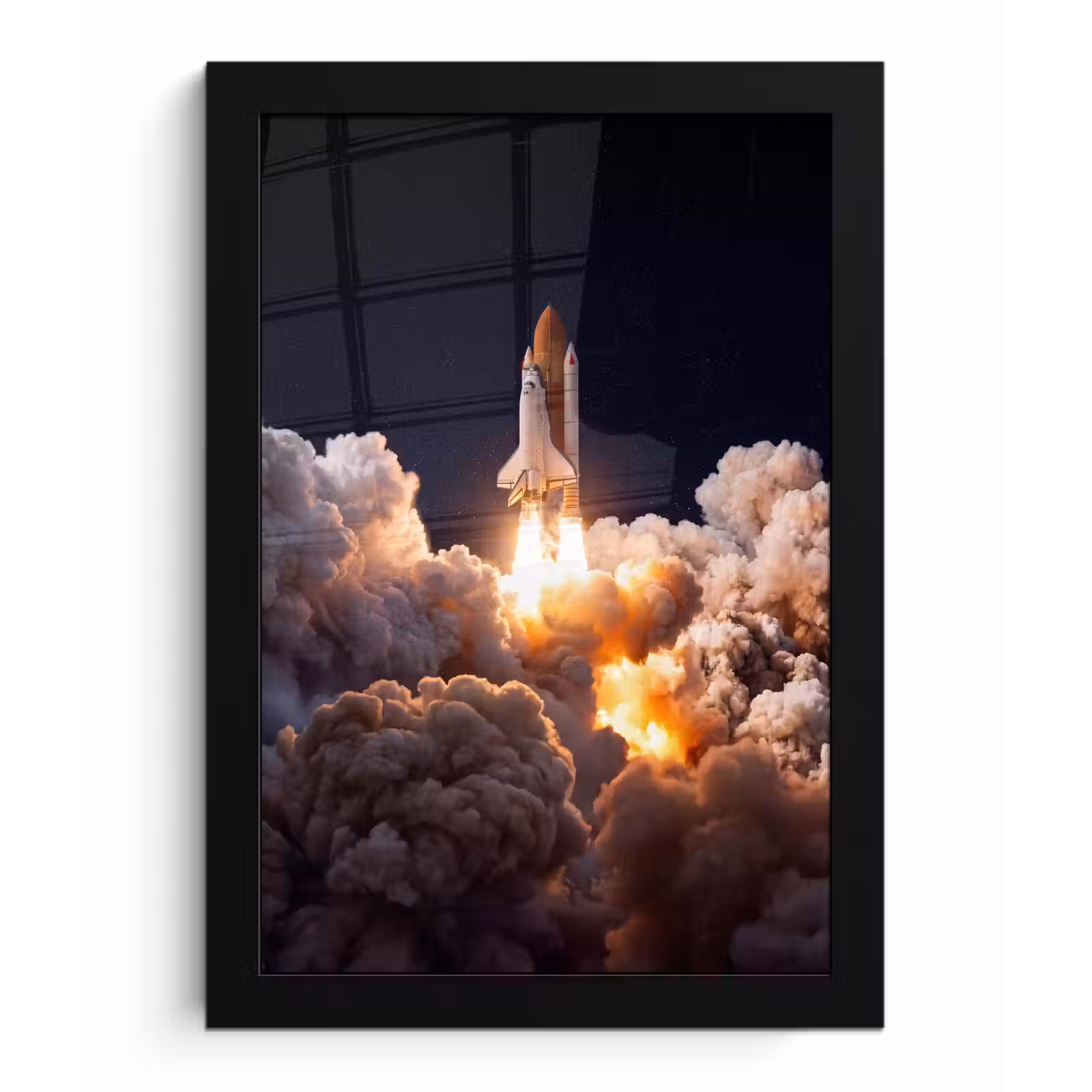 Poster met lijst - Ruimtevaartuig - Lancering - Sterren - Ruimtevaartuig - Lancering - Sterren fotolijst zwart zonder passe partout klein