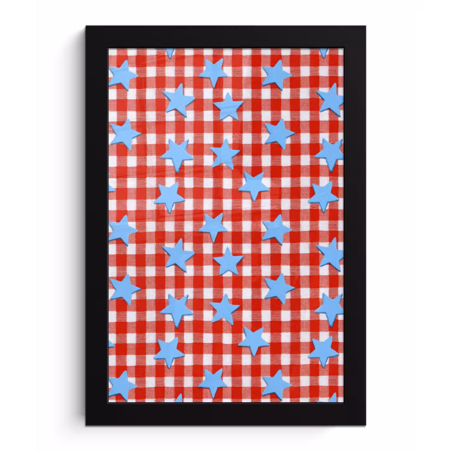Ruit - Sterren - Rood fotolijst zwart zonder passe partout klein 224 -3d
