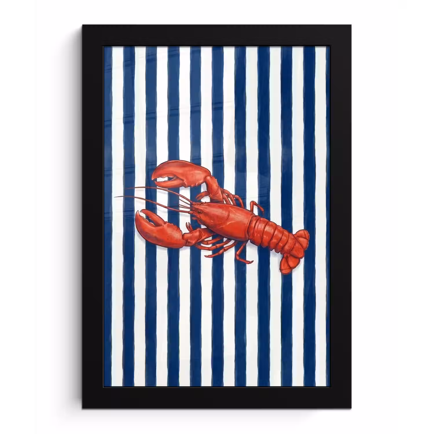 Schaaldier - Kreeft - Marine - Illustratie - Rood fotolijst zwart zonder passe partout klein -3d