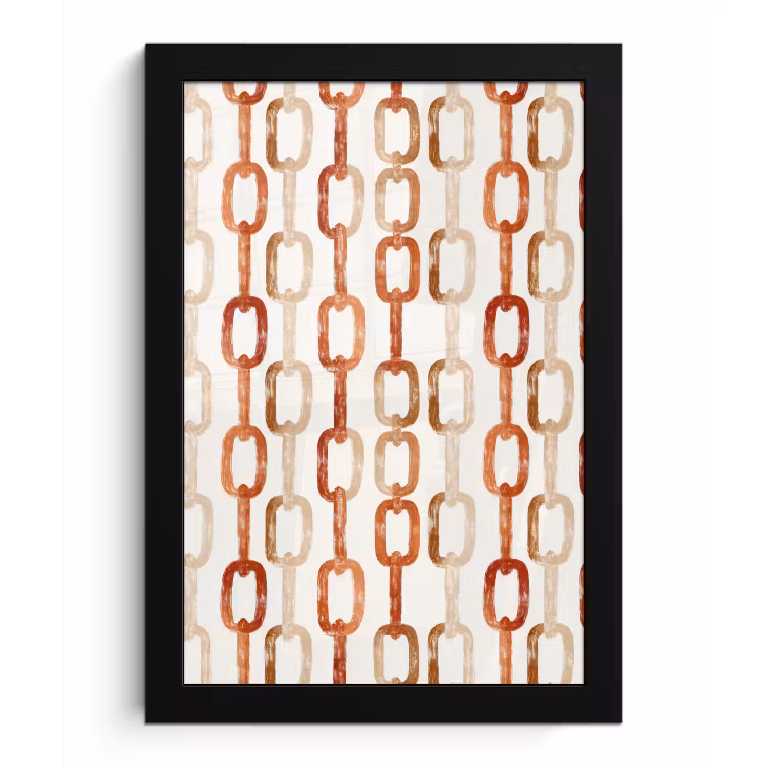 Schakels - Patroon - Aquarel - Terracotta fotolijst zwart zonder passe partout klein 224 -3d