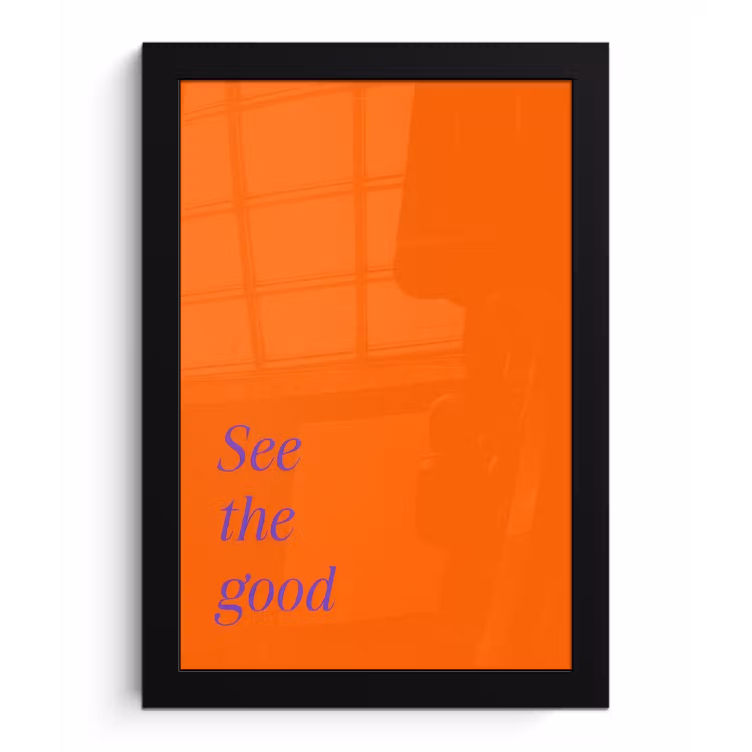 See te good - Paars - Oranje fotolijst zwart zonder passe partout klein -3d
