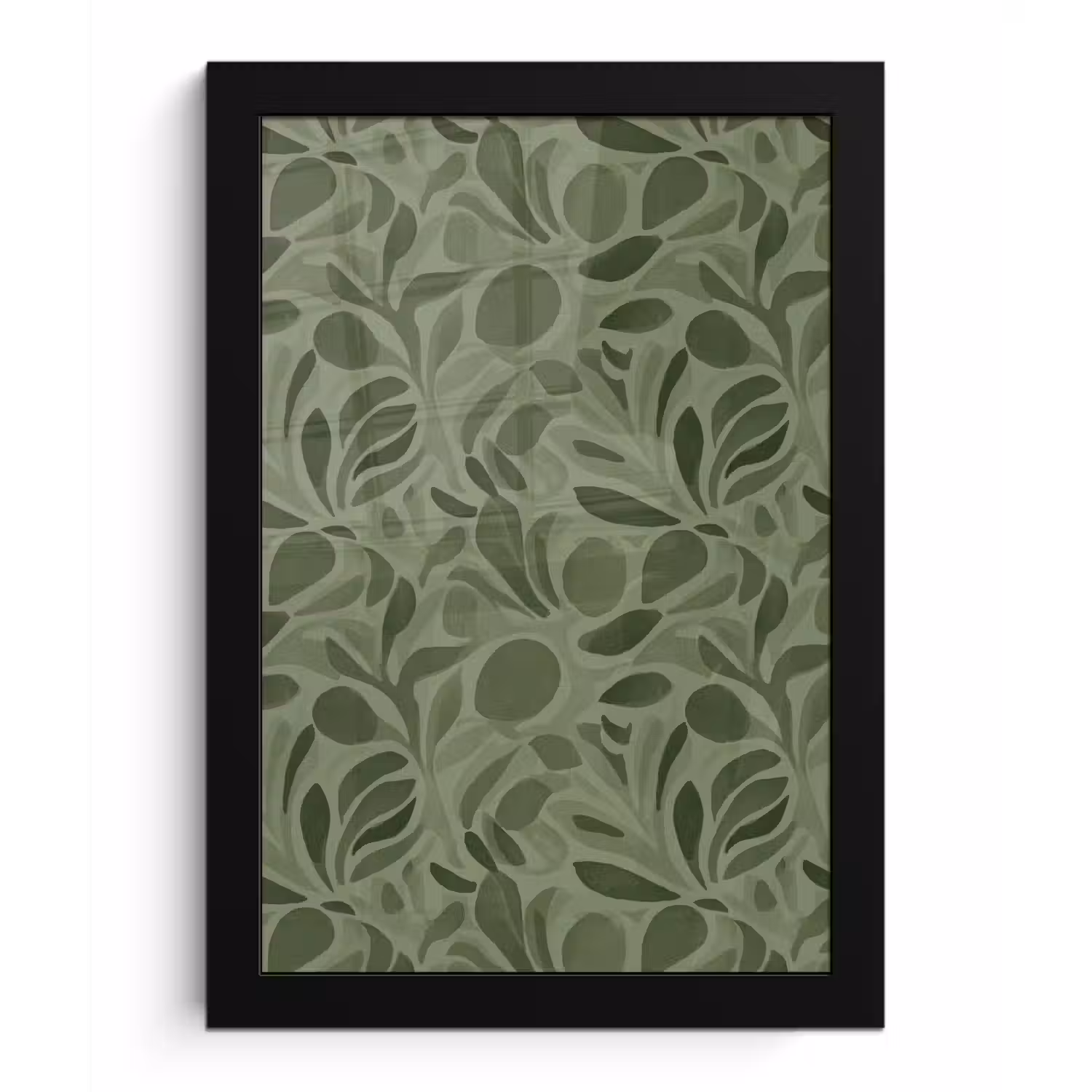 Sereen - Bladeren - Groen fotolijst zwart zonder passe partout klein 224 -3d