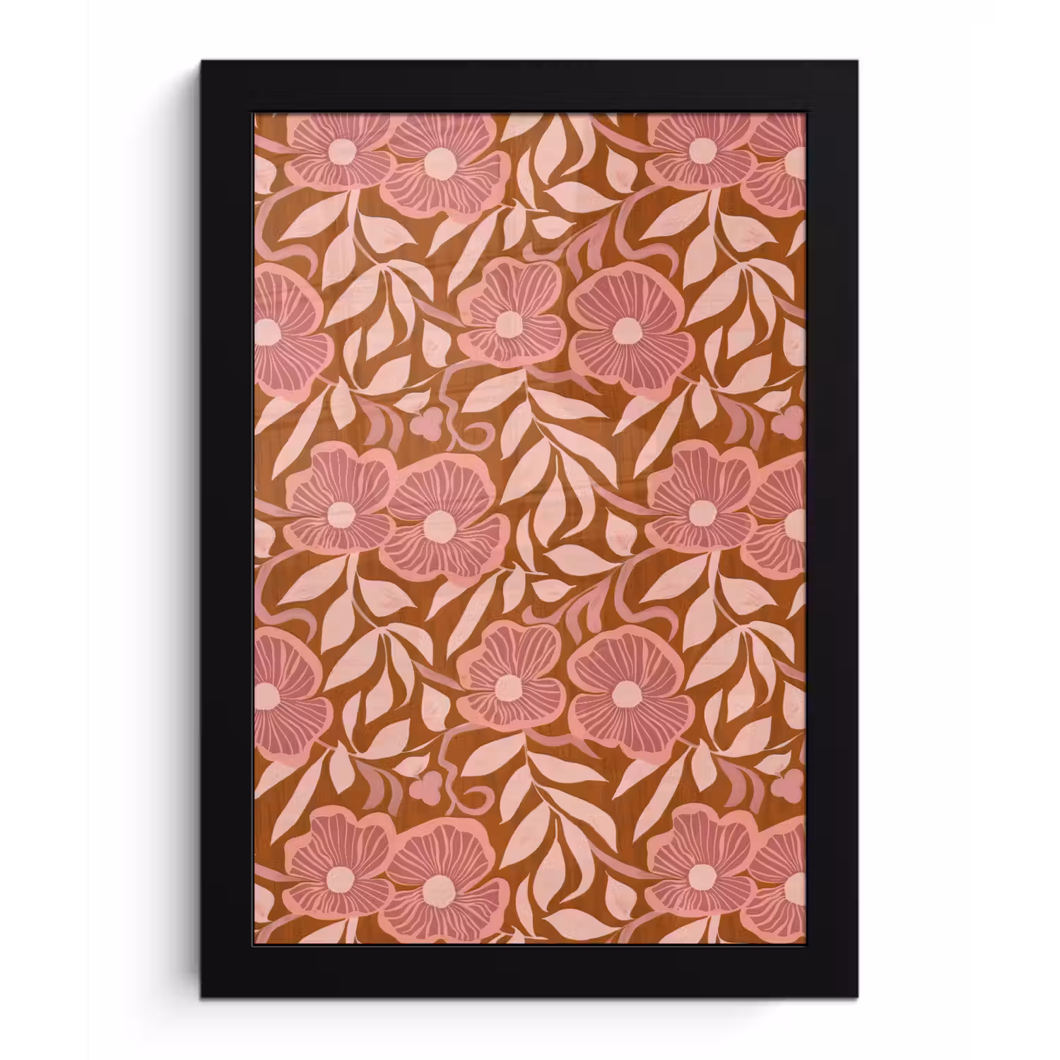 Sfeer - Bloemen - Roze fotolijst zwart zonder passe partout klein 224 -3d