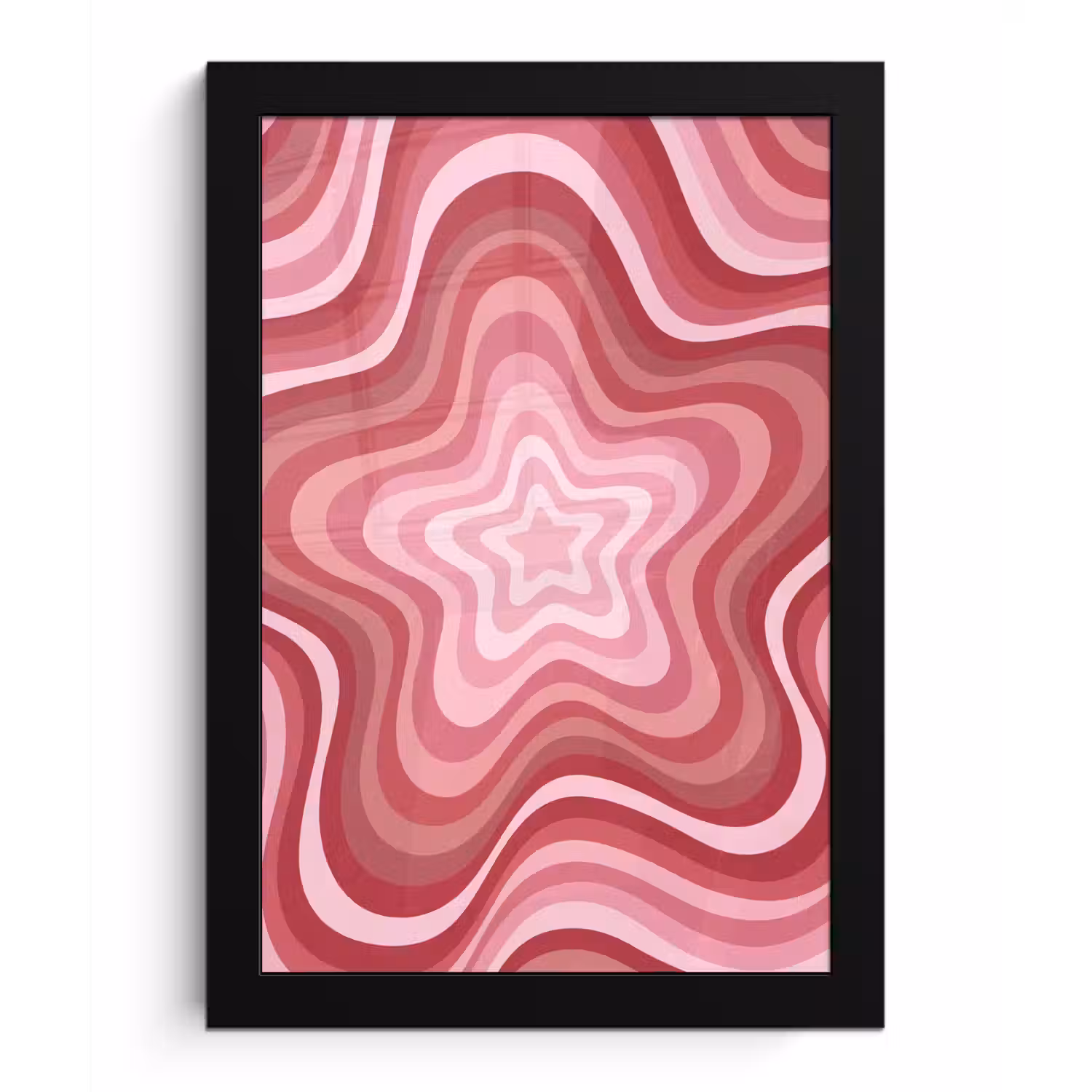 Ster - Golvend - Abstract - Roze fotolijst zwart zonder passe partout klein -3d
