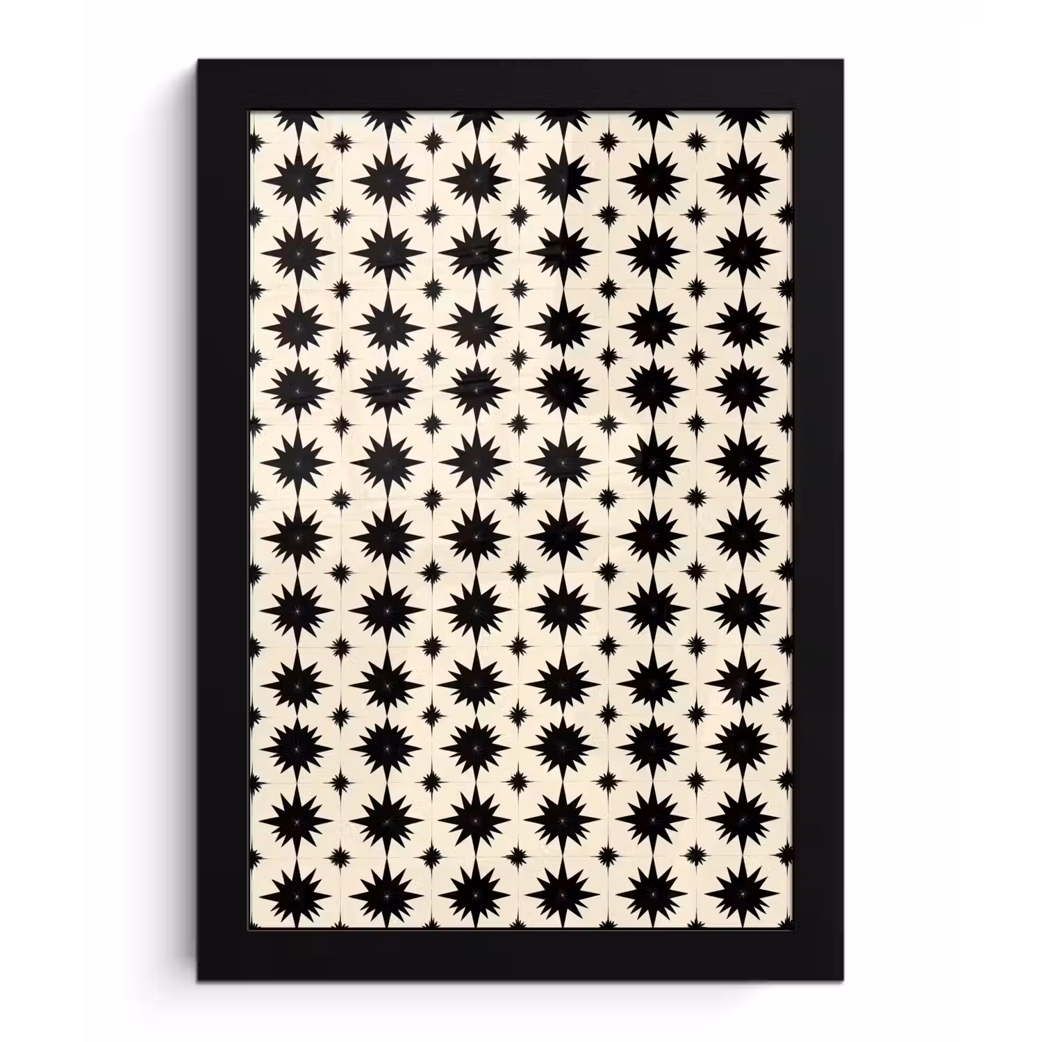 Stervormen - Geometrisch - Zwart fotolijst zwart zonder passe partout klein 224 -3d