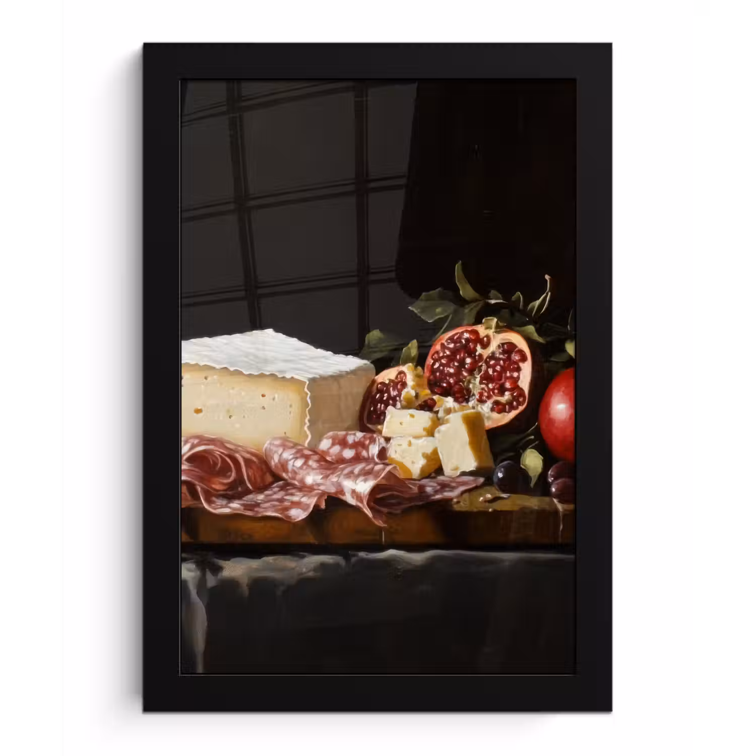 Stilleven - Vintage - Borrelplank fotolijst zwart zonder passe partout klein -3d
