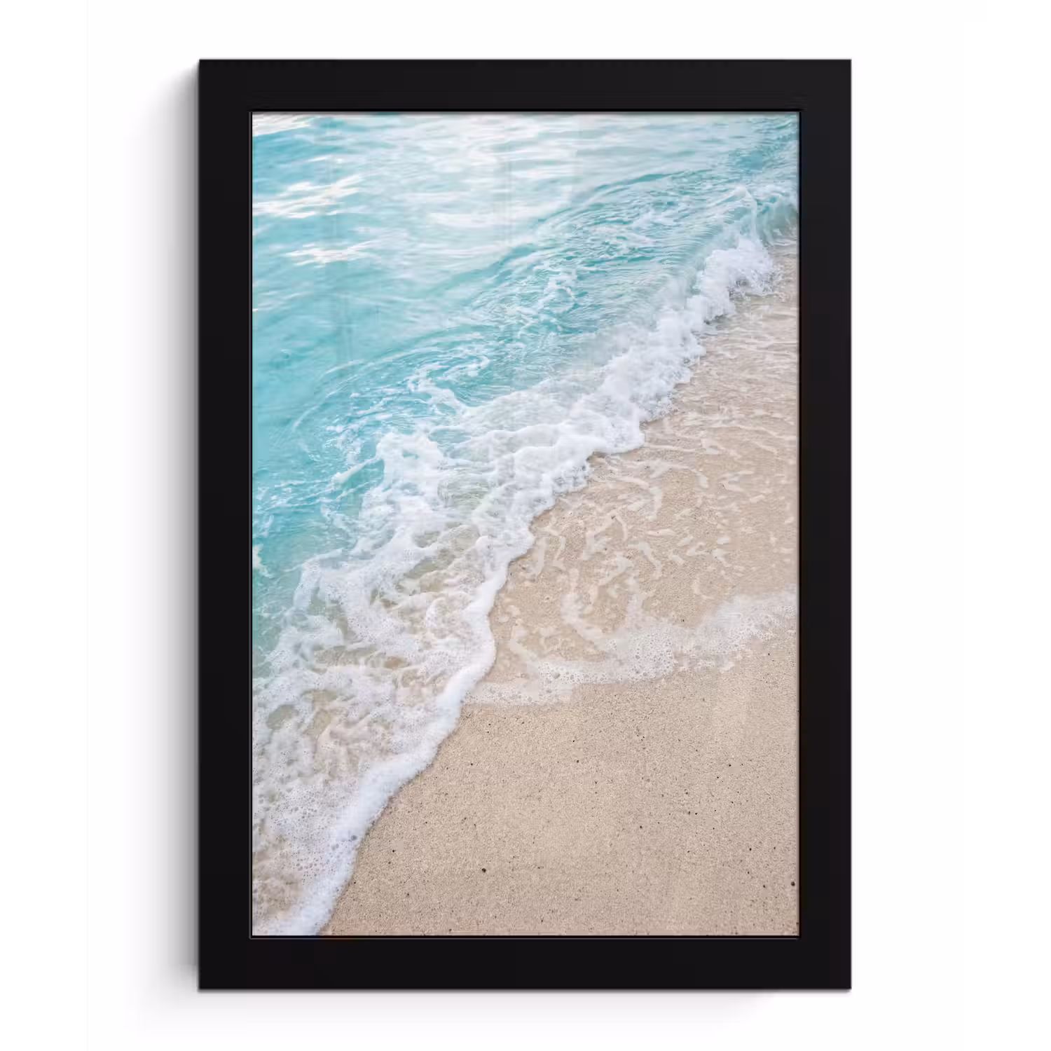 Strand - Zee - Golf - Natuur - Blauw fotolijst zwart zonder passe partout klein -3d