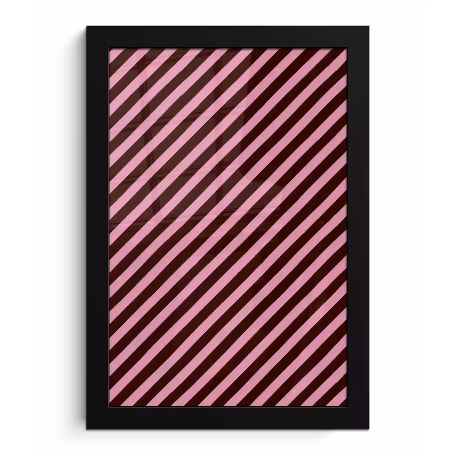 Strepen - Roze - Bruin fotolijst zwart zonder passe partout klein 224 -3d