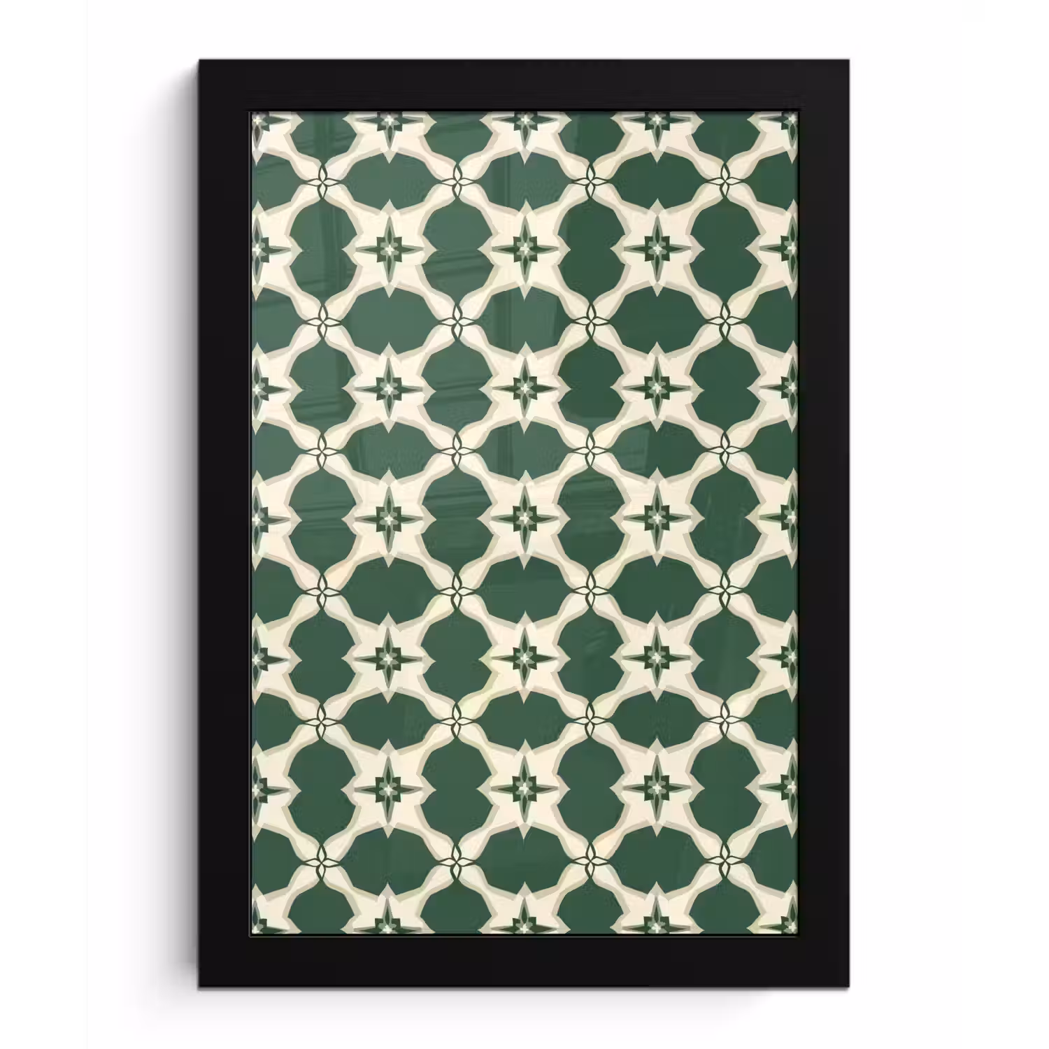 Tegel - Klassiek - Groen fotolijst zwart zonder passe partout klein 224 -3d