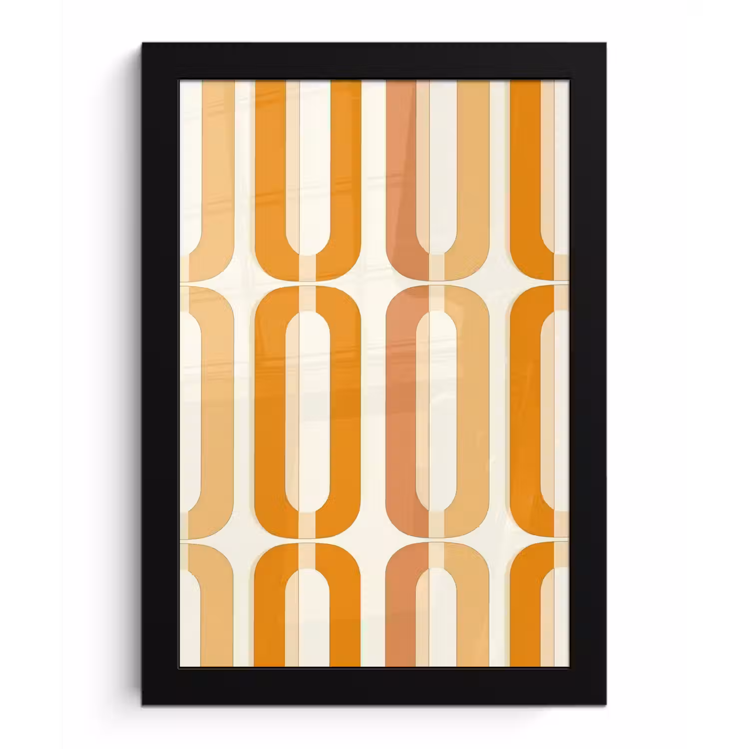 U-vorm - Retro - Oranje fotolijst zwart zonder passe partout klein 224 -3d
