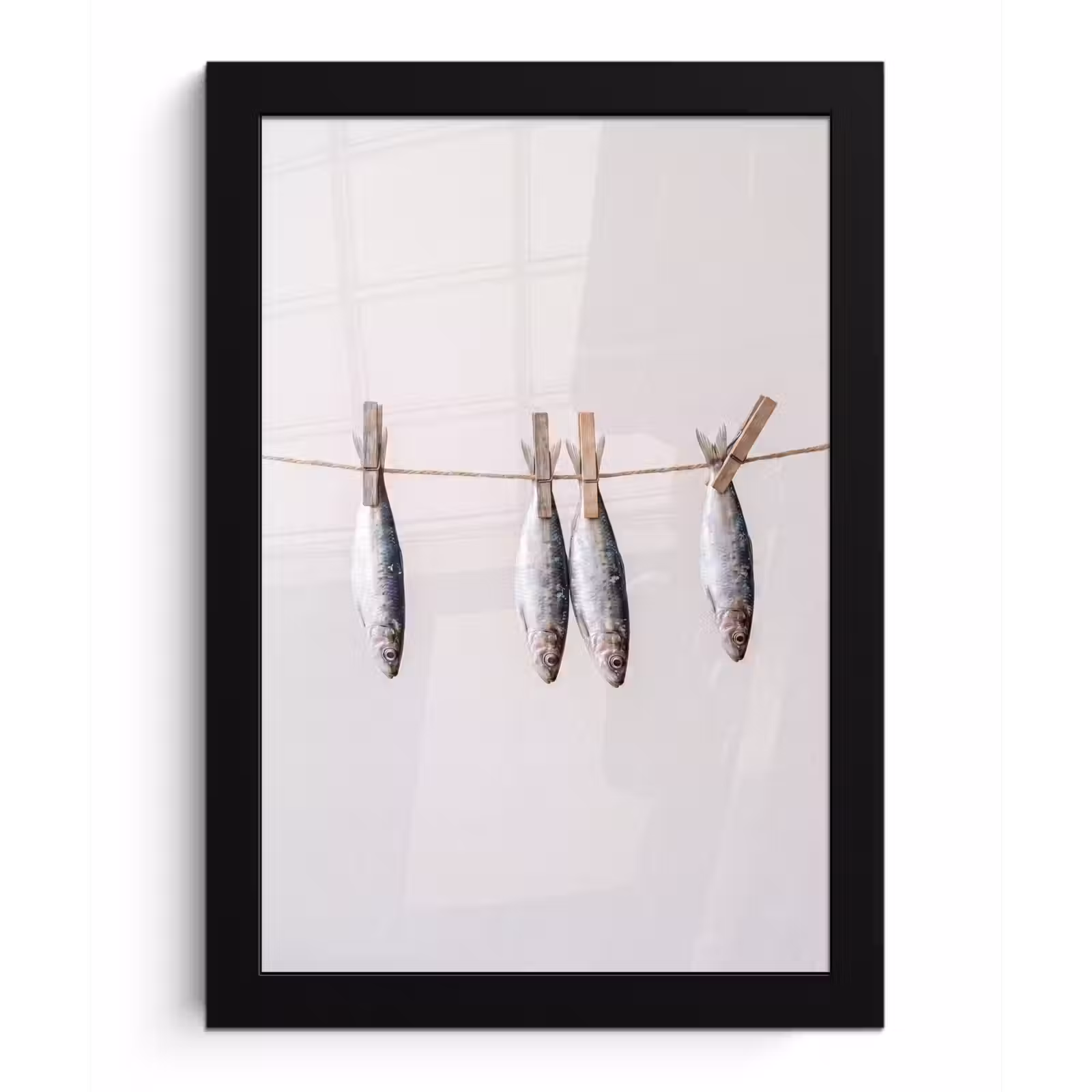 Poster met lijst - Vis - Hangend - Eten - Vis - Hangend - Eten fotolijst zwart zonder passe partout klein