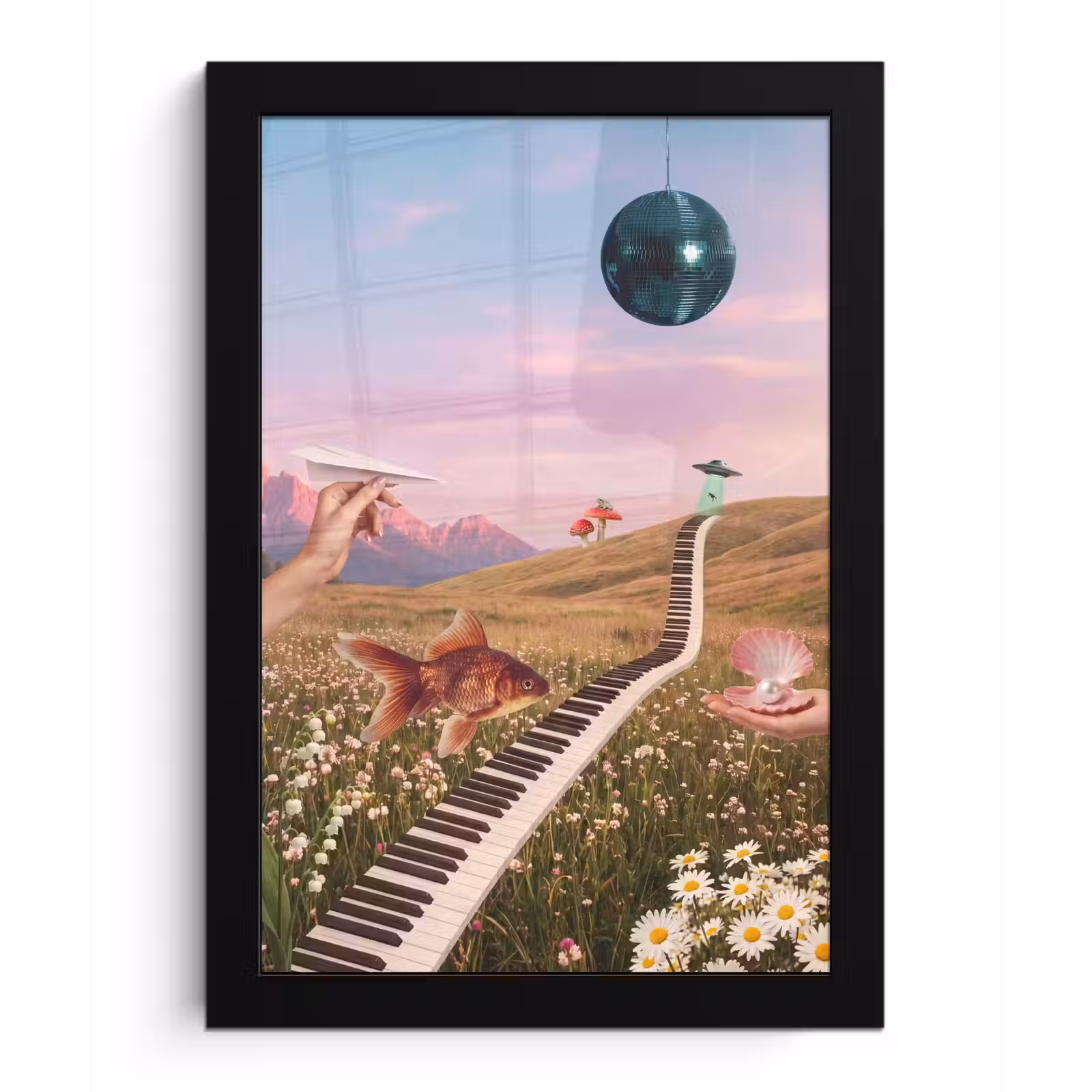 Poster met lijst - Vis - Natuur - Abstract - Vis - Natuur - Abstract fotolijst zwart zonder passe partout klein