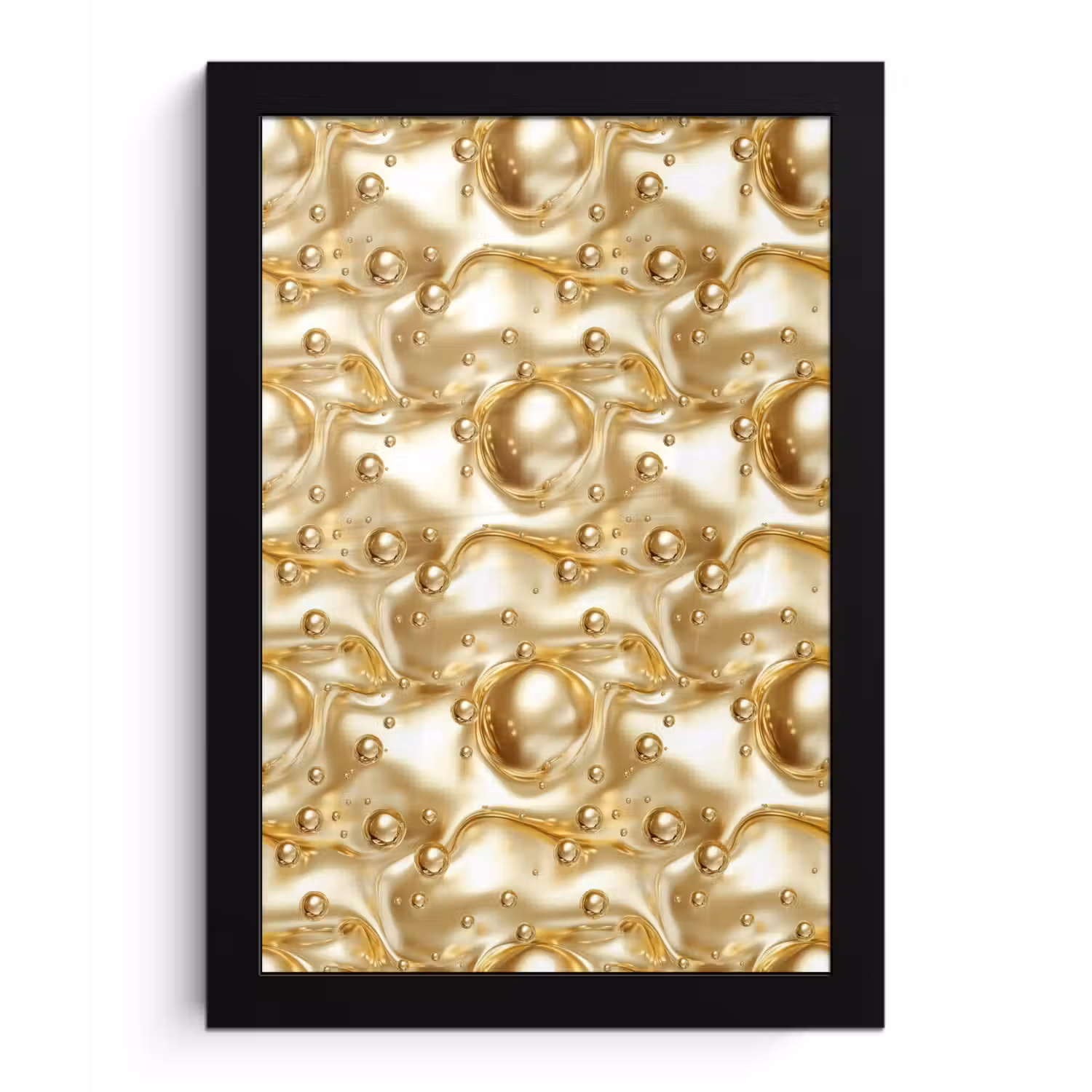 Vloeibaar - Druppels - Goud fotolijst zwart zonder passe partout klein 224 -3d