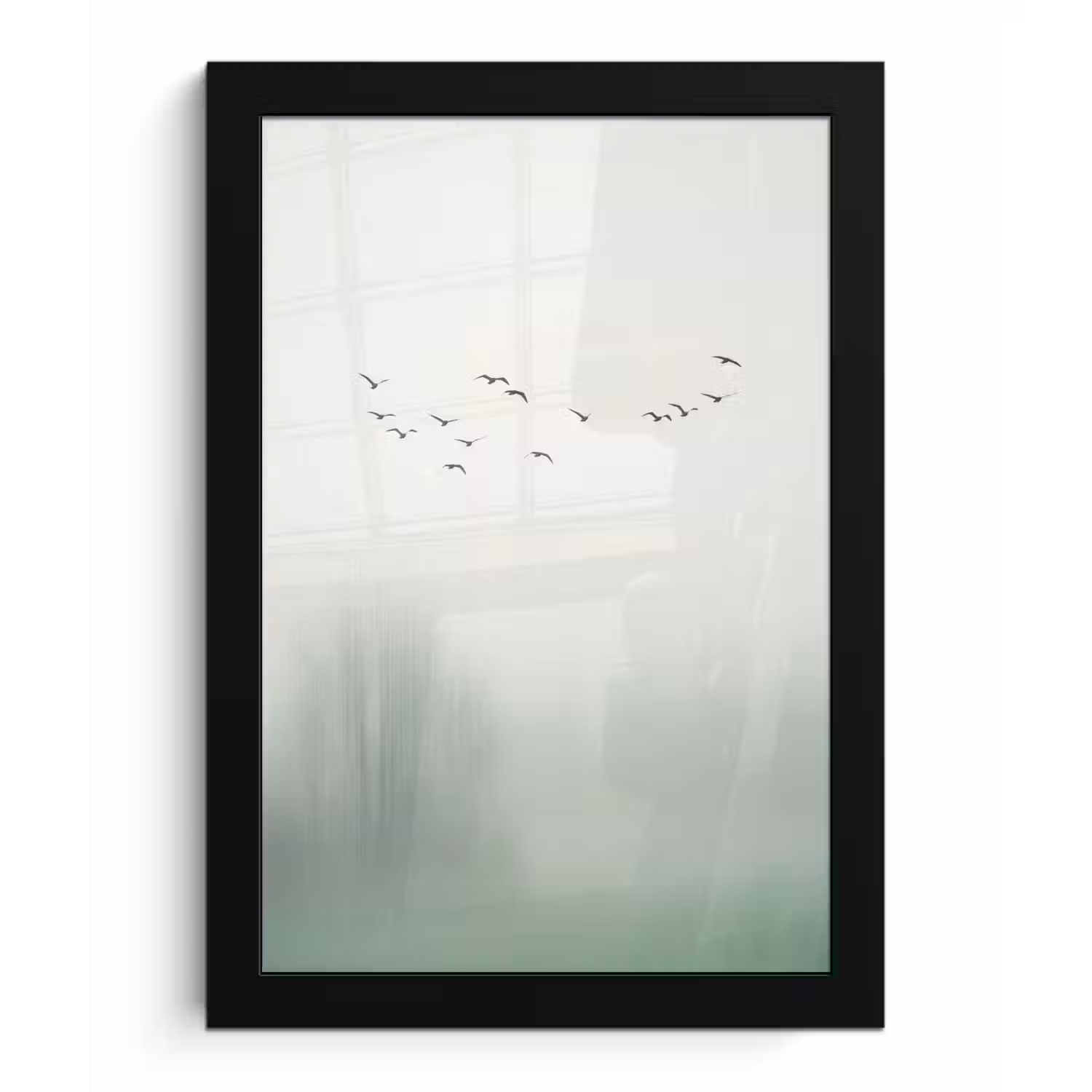 Vogel - Vlucht - Natuur - Minimalistisch fotolijst zwart zonder passe partout klein -3d