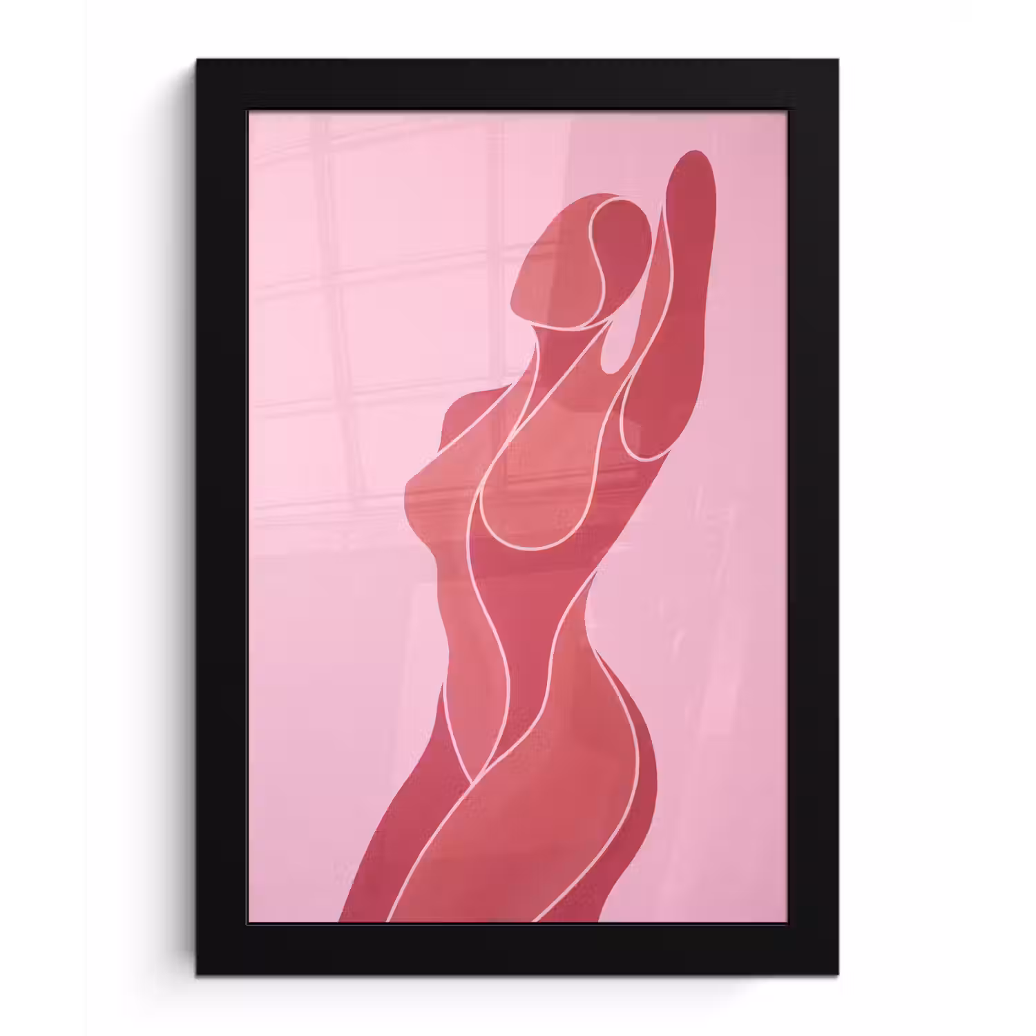 Vrouw - Lichaam - Abstract - Roze fotolijst zwart zonder passe partout klein -3d