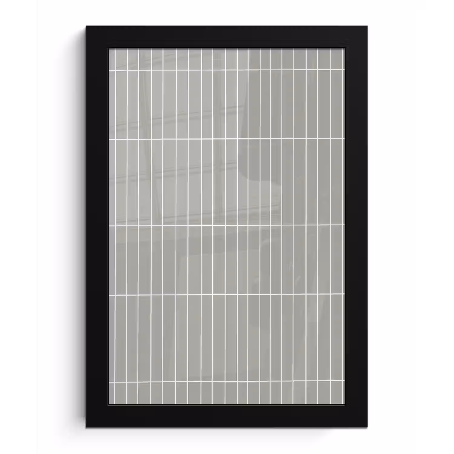 Wandtegel - Verticaal - Lichtgrijs fotolijst zwart zonder passe partout klein 224 -3d