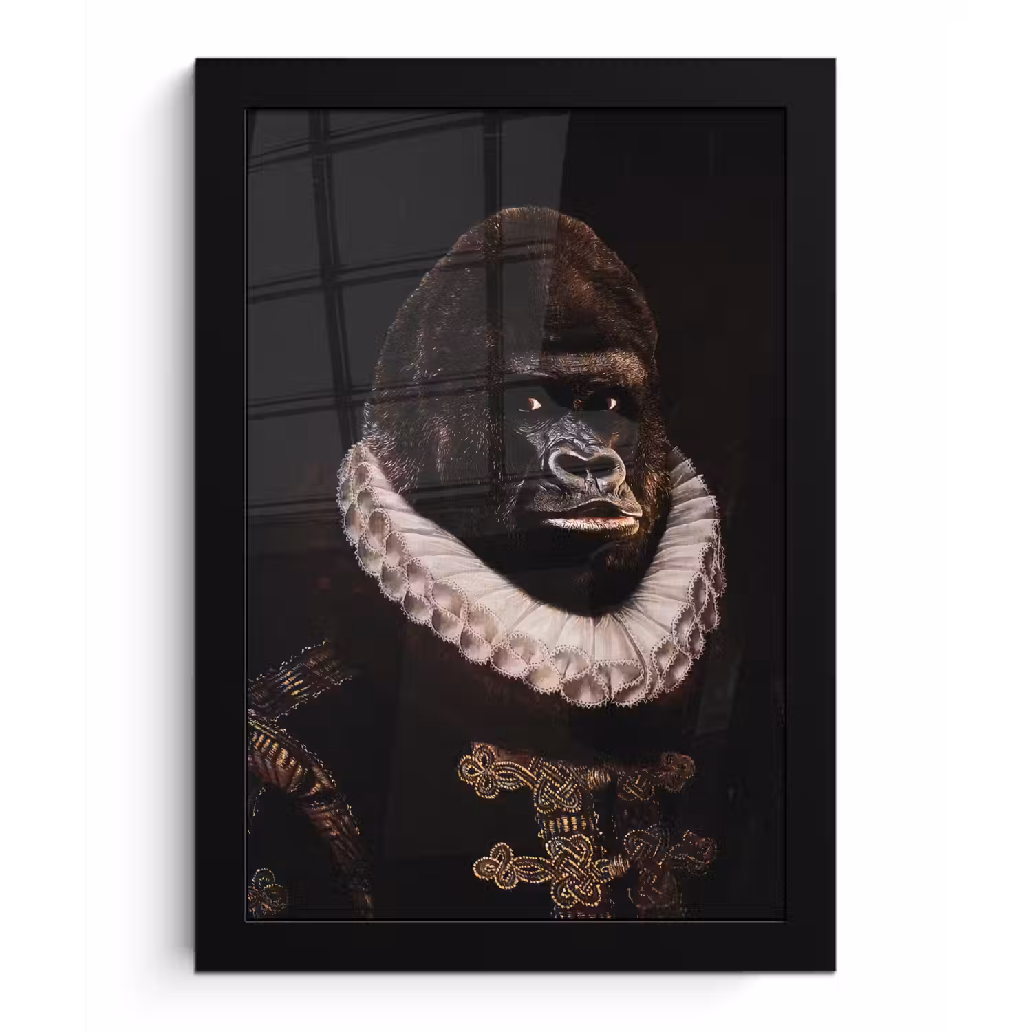 Willem van Oranje - Adriaen Thomasz - Aap fotolijst zwart zonder passe partout klein -3d