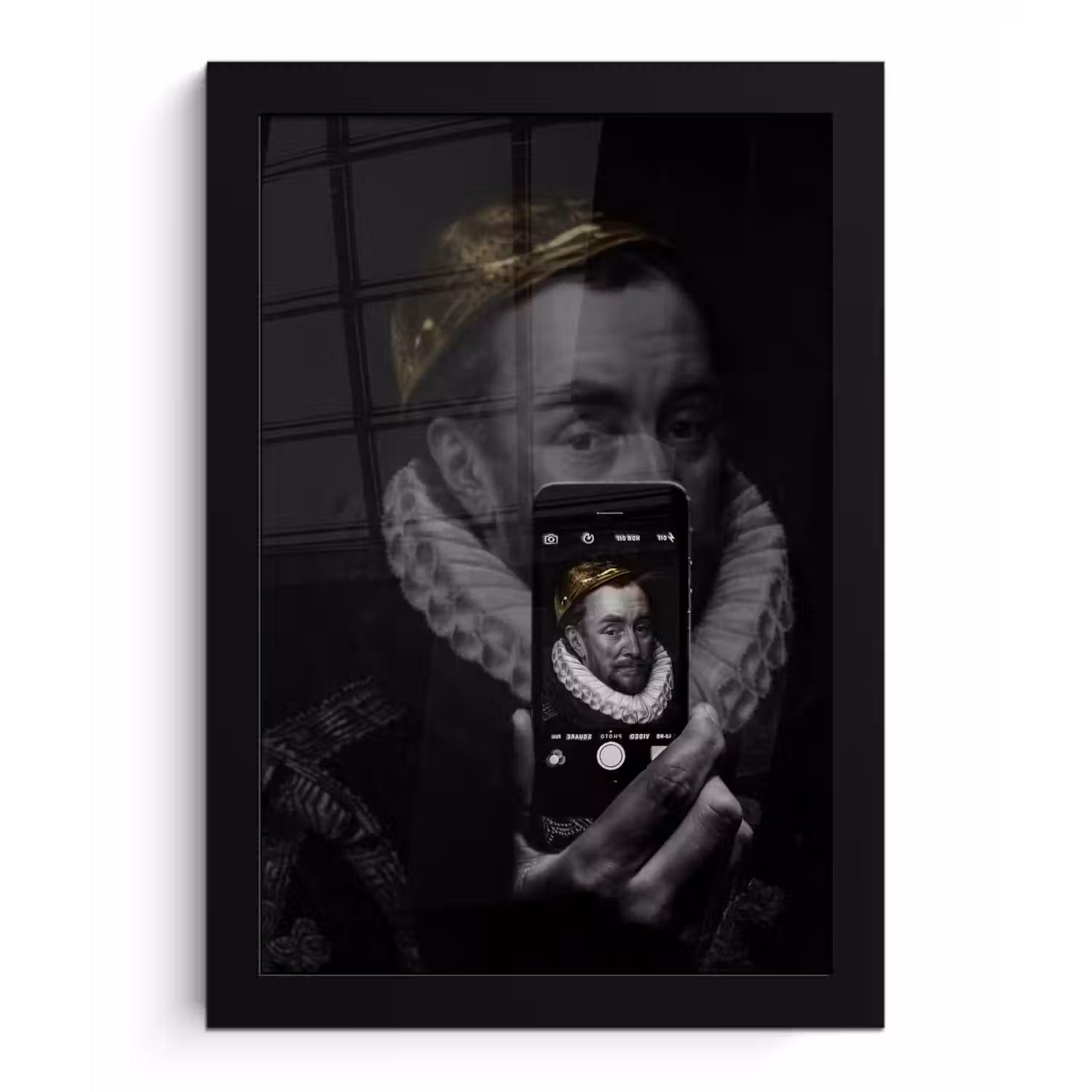 Willem van Oranje - Adriaen Thomasz - Smartphone fotolijst zwart zonder passe partout klein -3d
