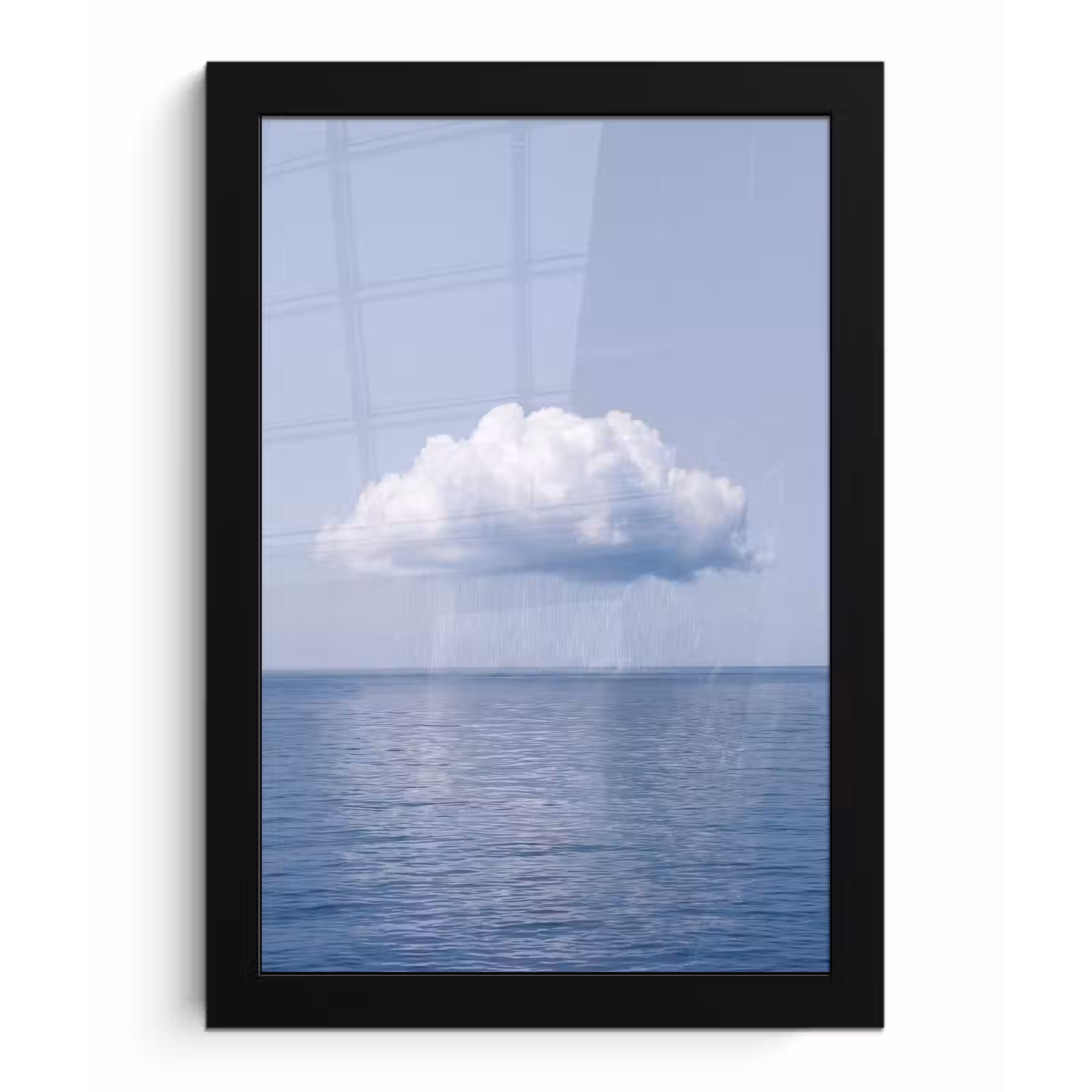 Poster met lijst - Wolk - Regen - Natuur - Wolk - Regen - Natuur fotolijst zwart zonder passe partout klein