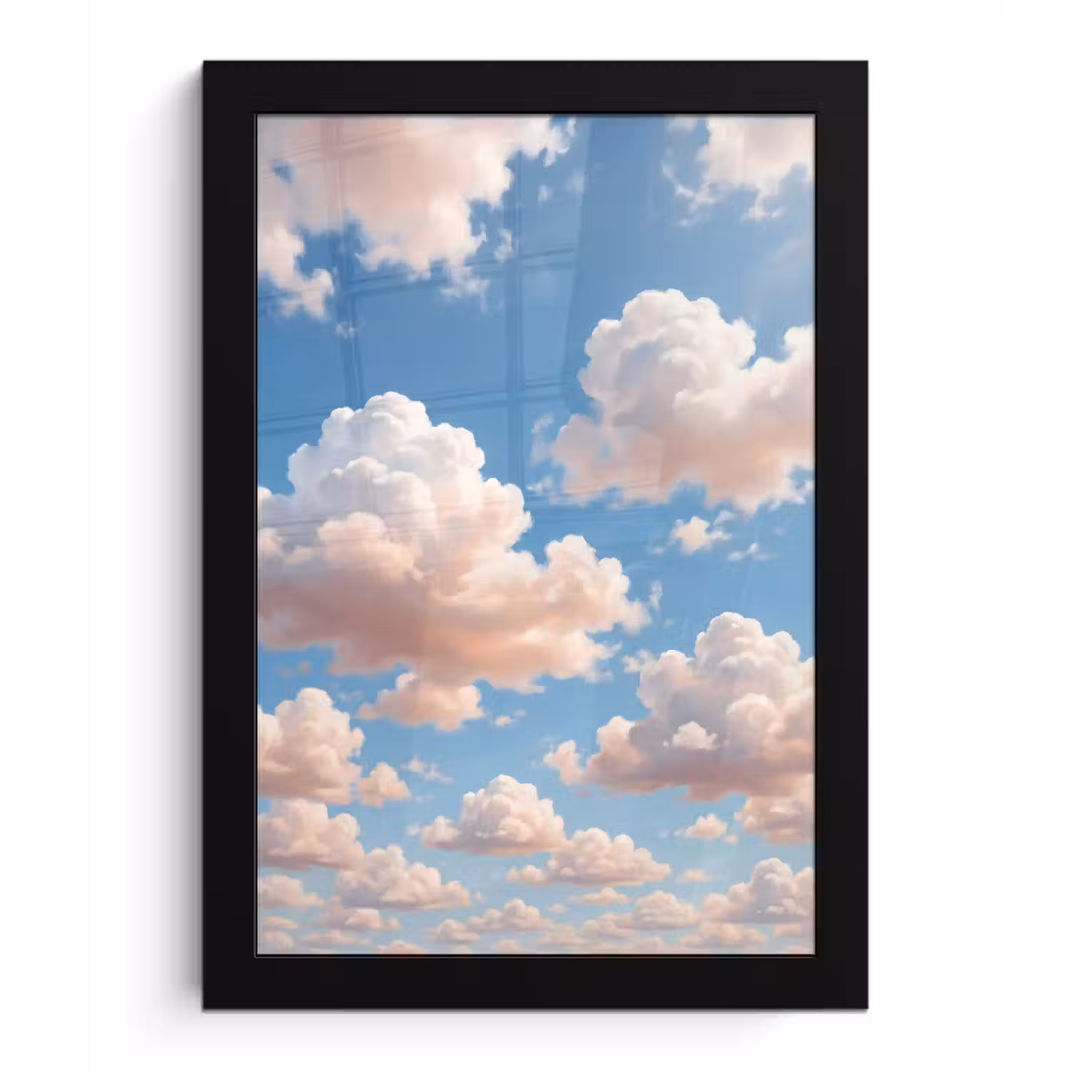 Wolken - Hemel - Natuur - Licht - Blauw fotolijst zwart zonder passe partout klein -3d