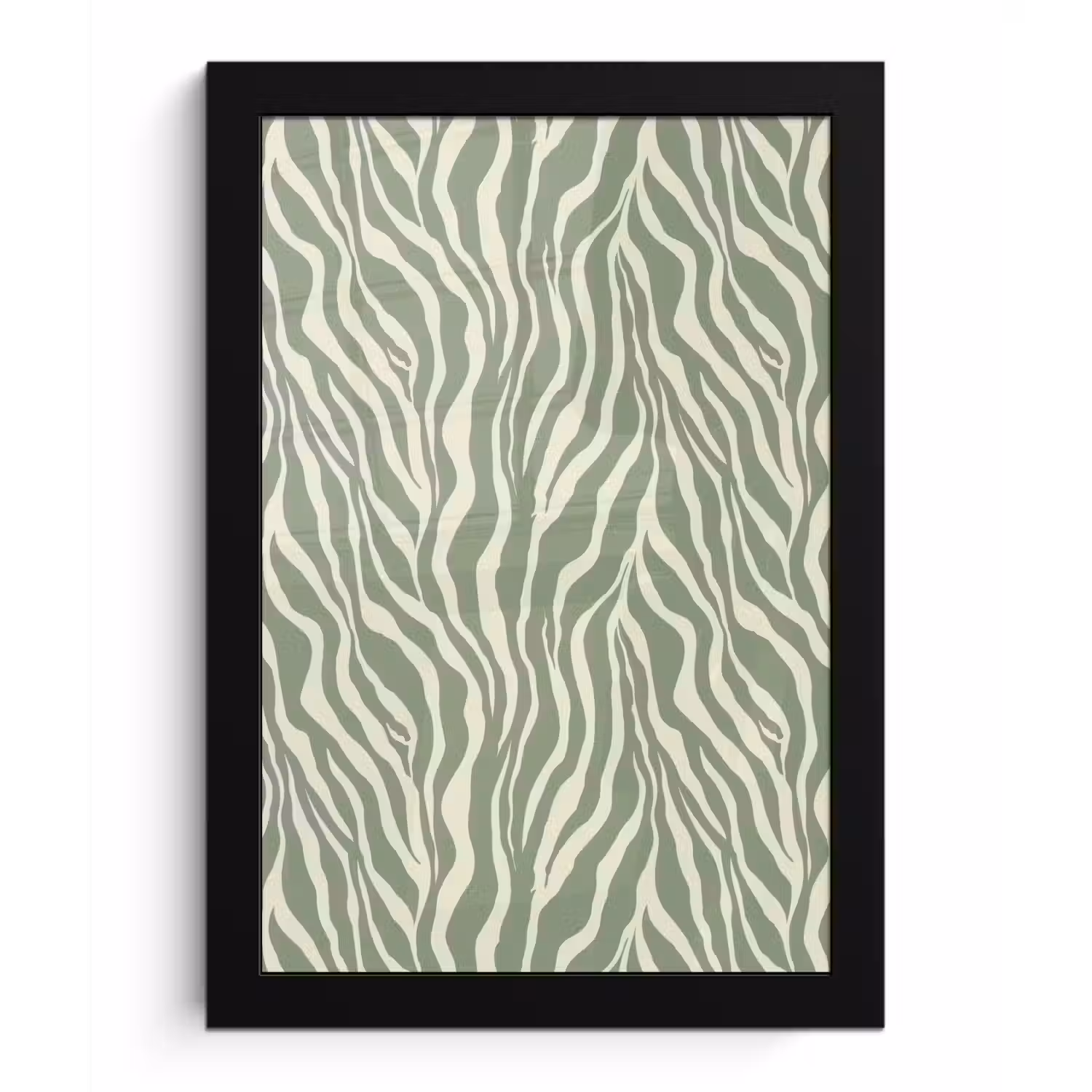 Zebra - Motief - Groen fotolijst zwart zonder passe partout klein 224 -3d