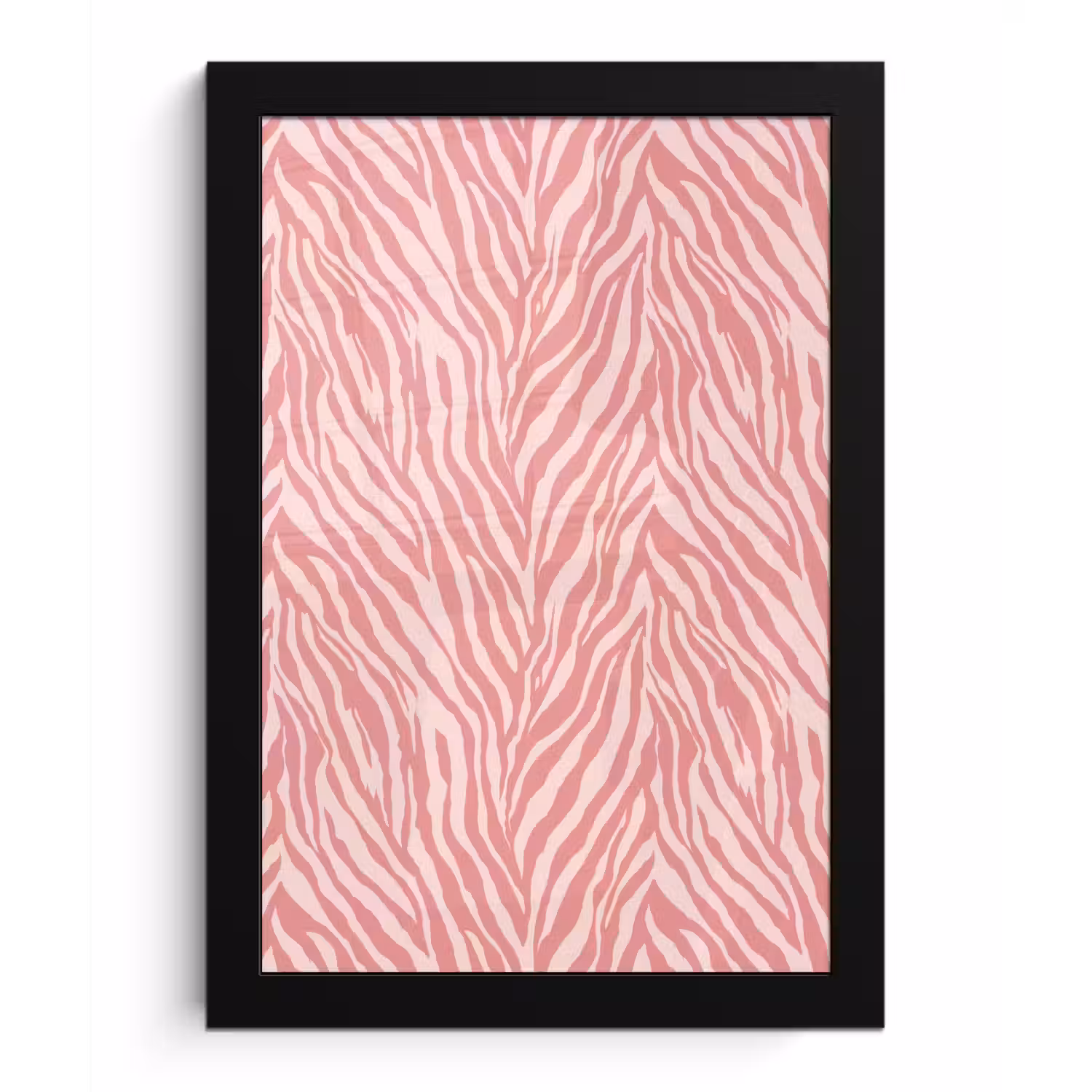 Zebra - Print - Roze fotolijst zwart zonder passe partout klein 224 -3d