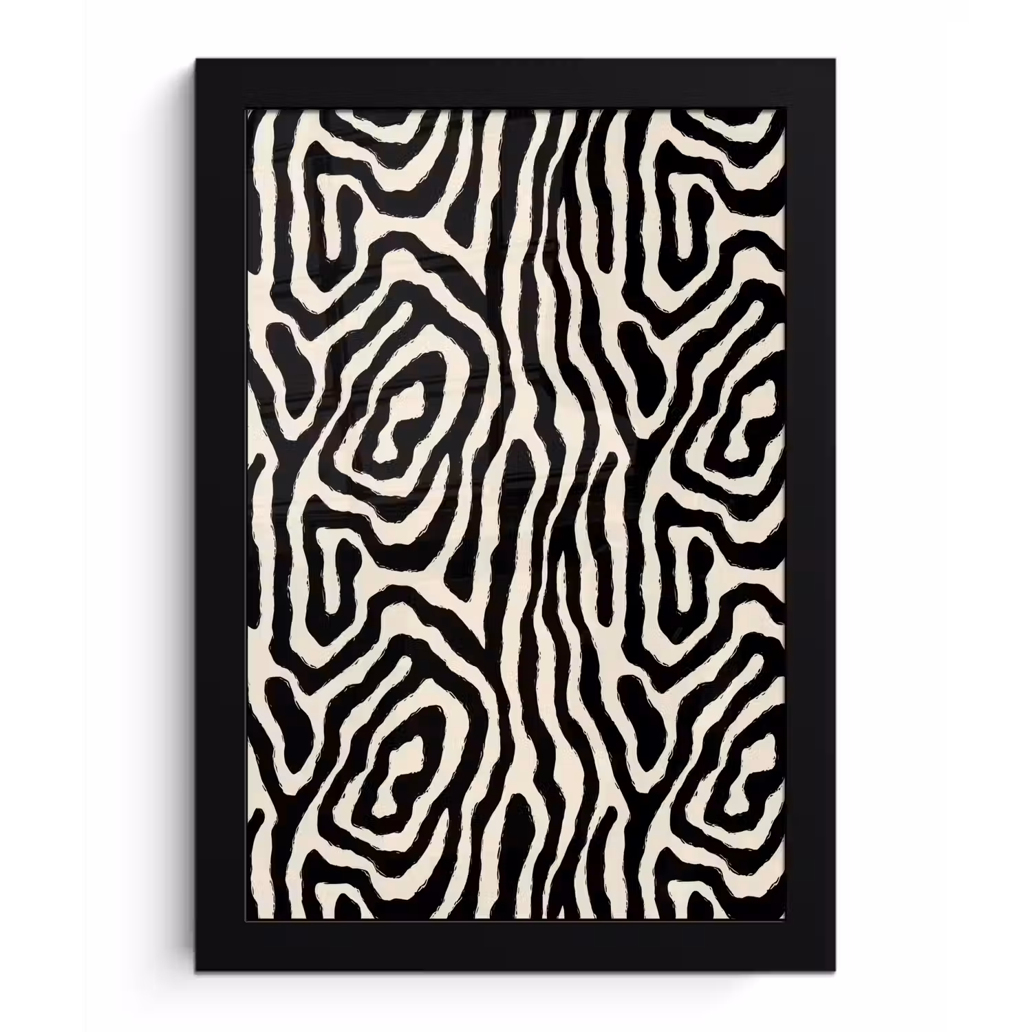 Zebra - Zwart - Abstract fotolijst zwart zonder passe partout klein 224 -3d