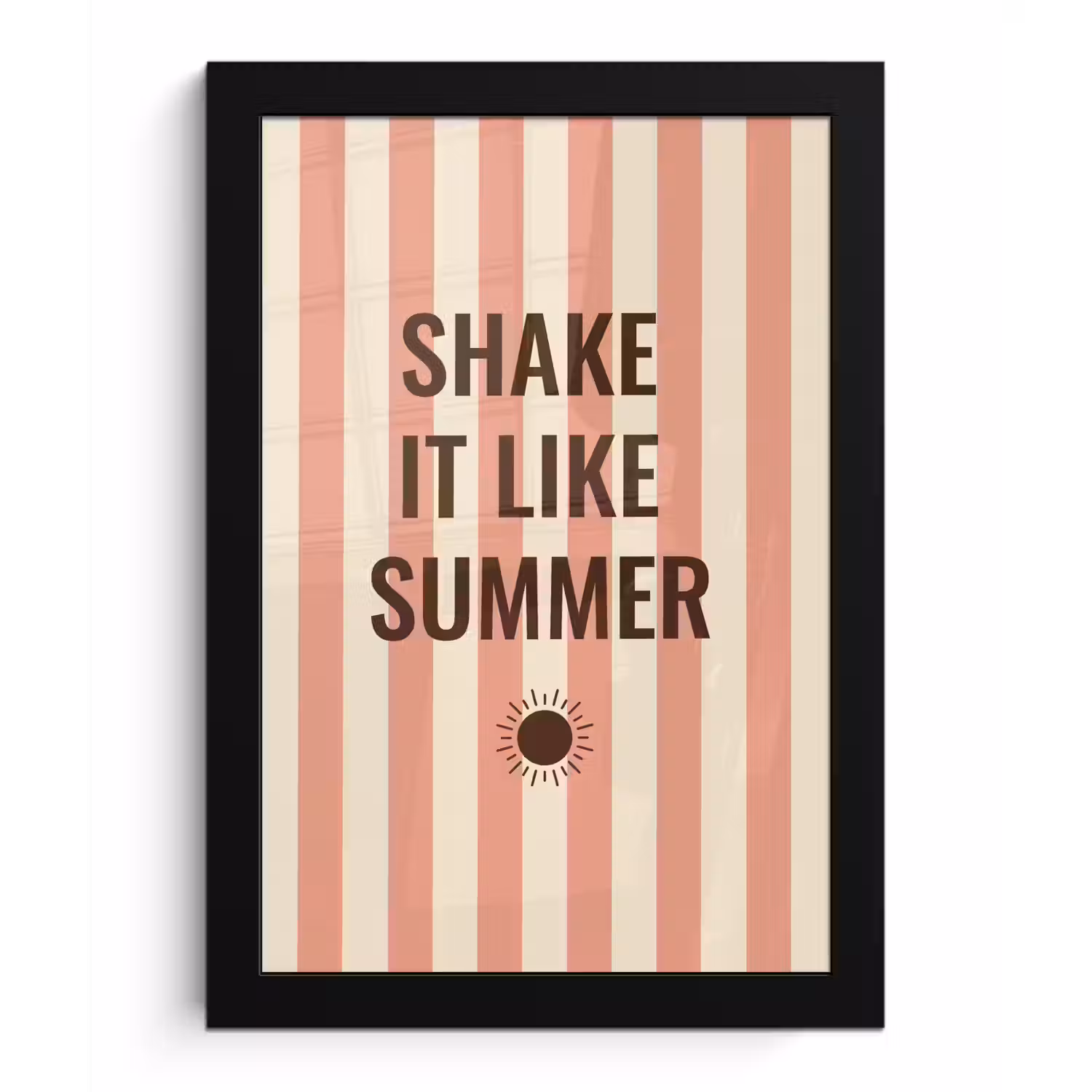 Zomer - Quote - Strepen fotolijst zwart zonder passe partout klein -3d