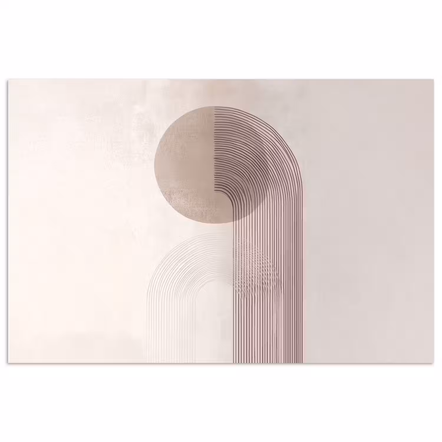 Minimalistisch - Cirkel - Lichtgrijs poster papier klein -3d