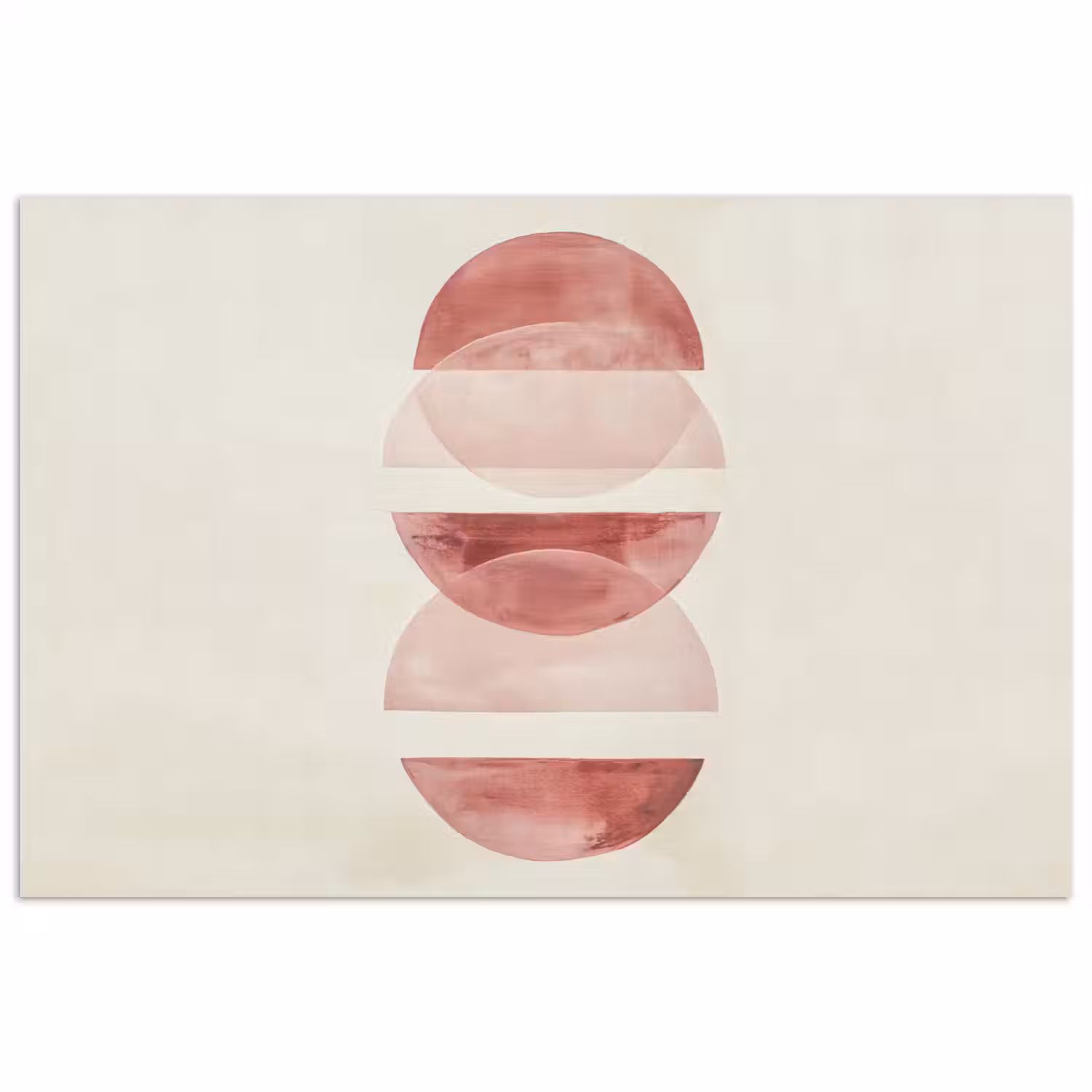 Minimalistisch - Cirkels - Roze poster papier klein -3d
