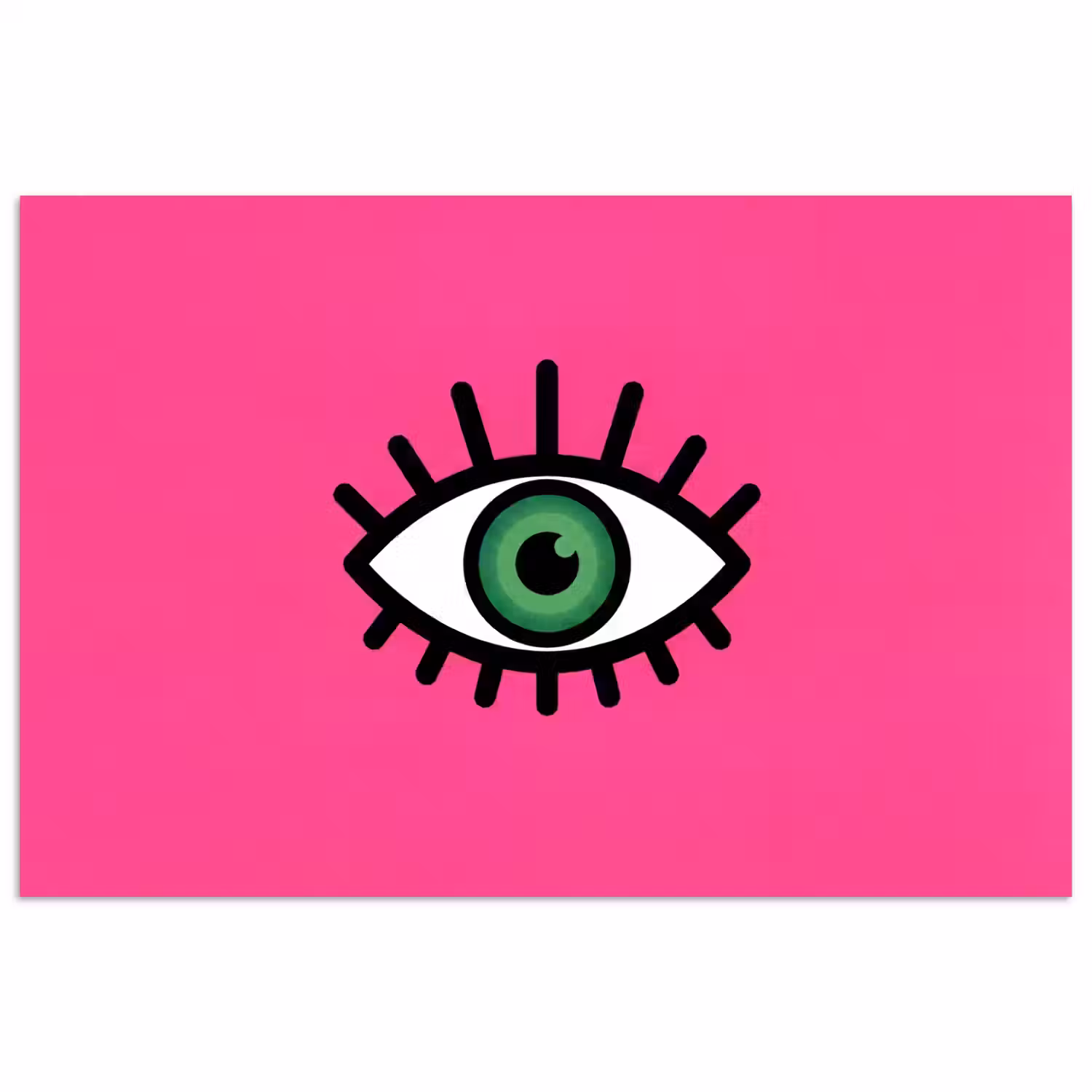 Minimalistisch - Oog - Roze poster papier klein -3d