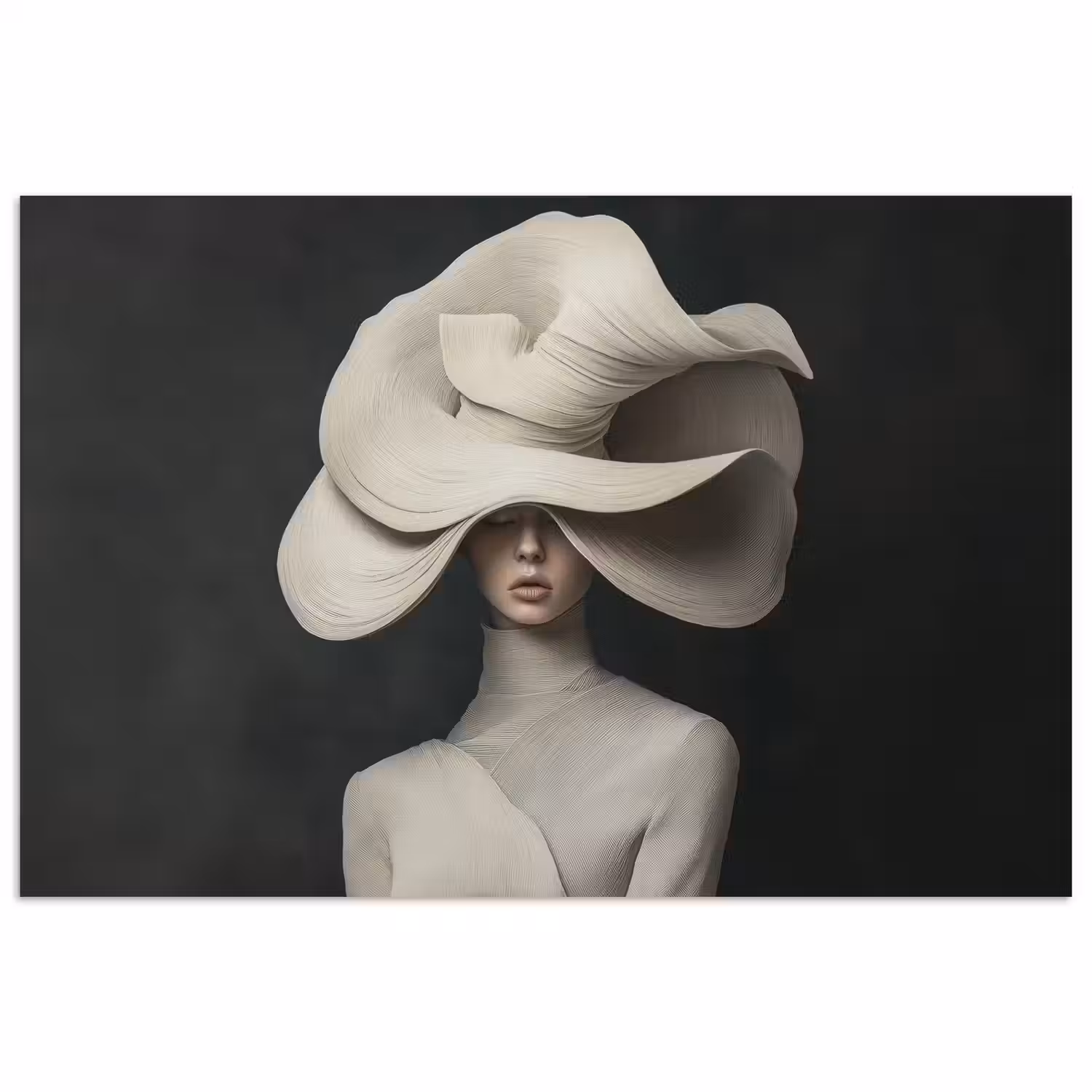 Modern - Vrouw - Hoed poster papier klein -3d