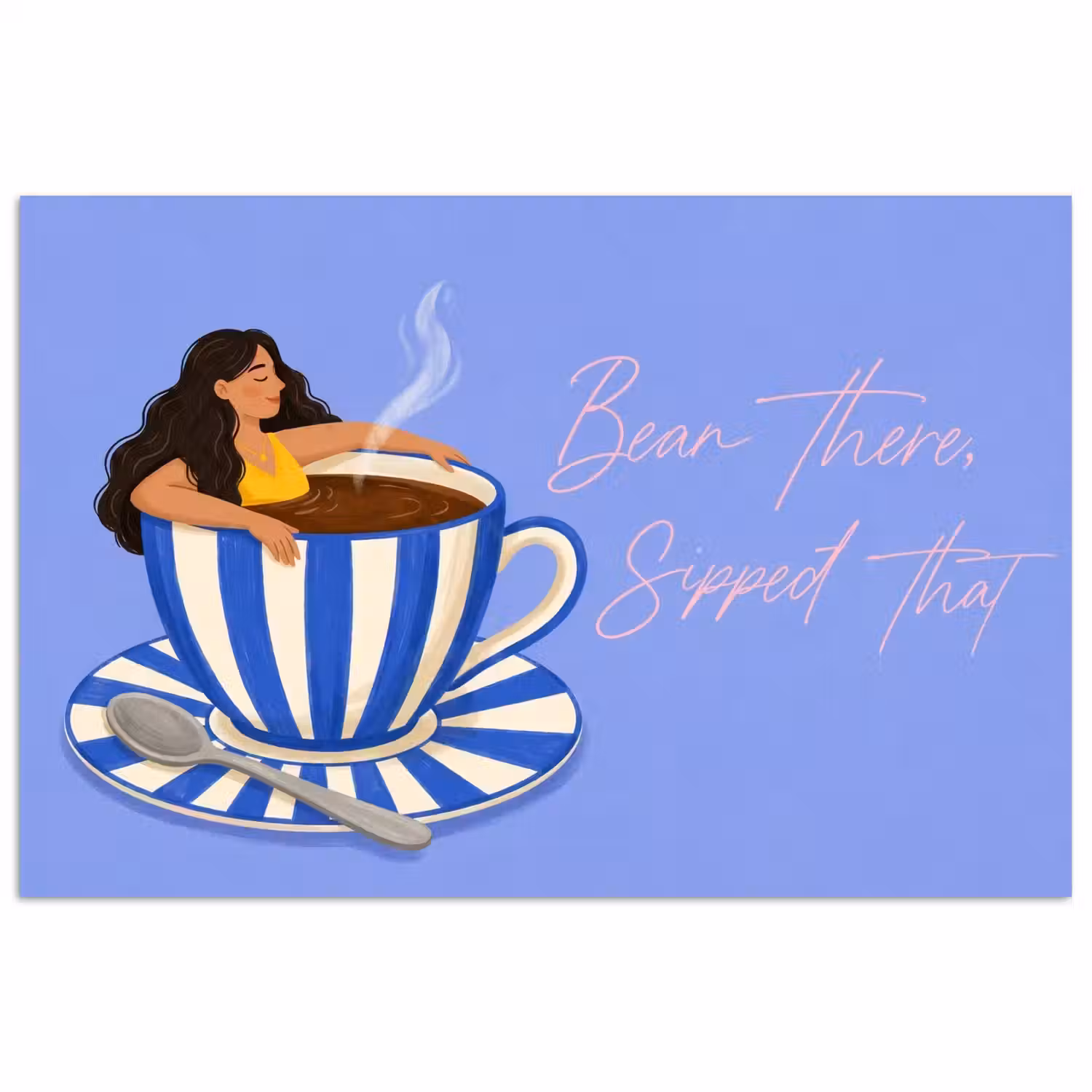 Mok - Koffie - Vrouw - Paars poster papier klein -3d