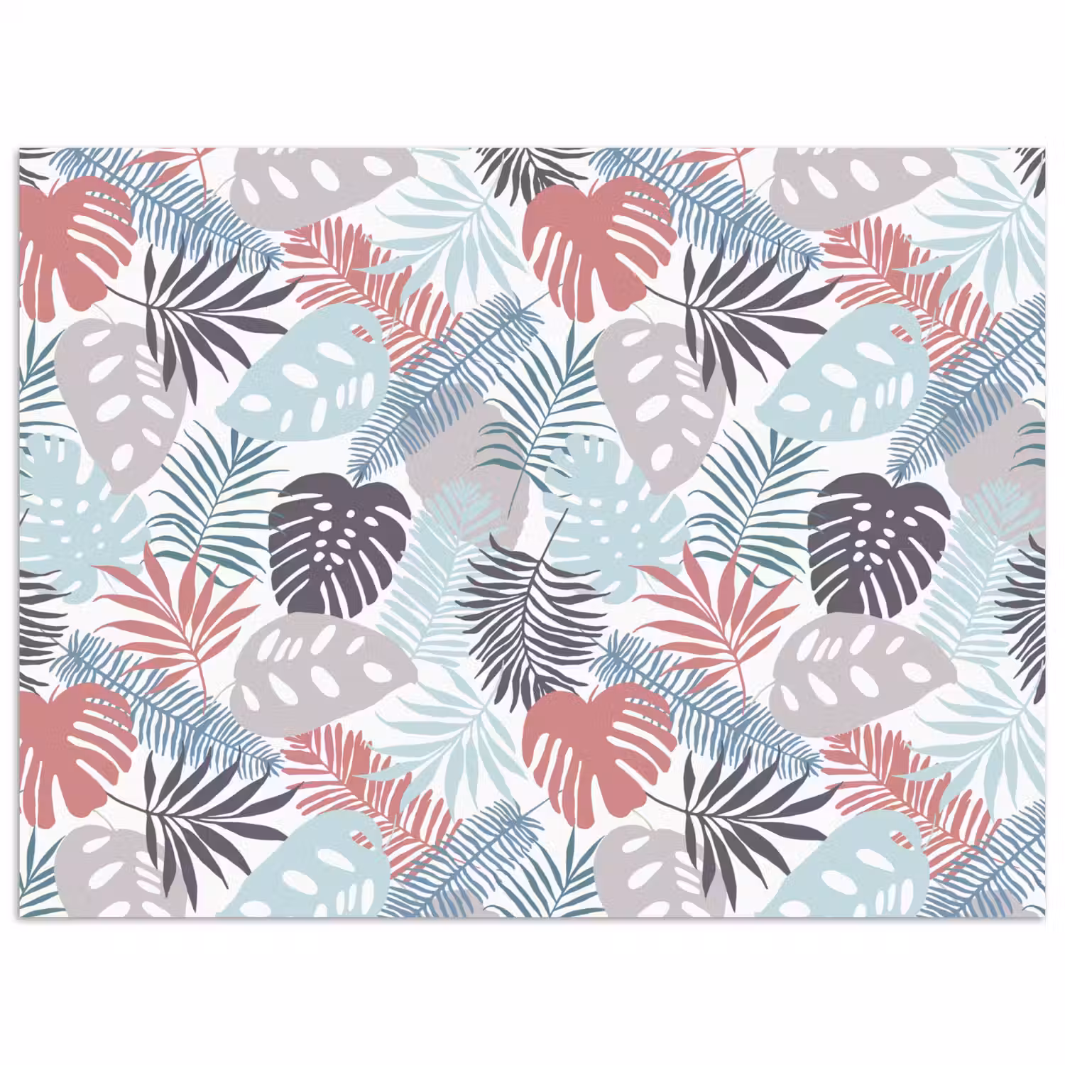 Monstera - Pastel - Bladeren - Tropical poster papier klein -3d