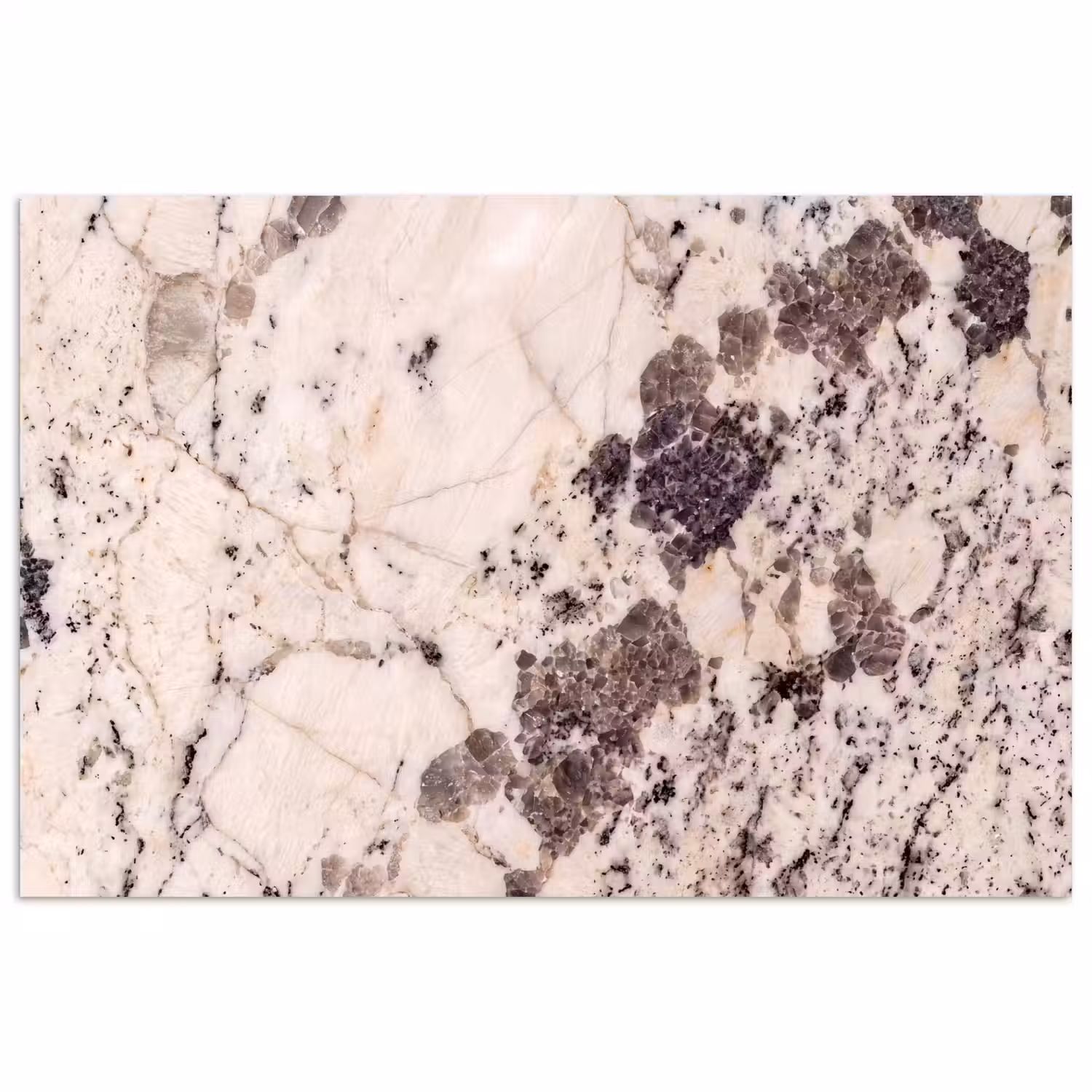 Natuursteen - Patroon - Abstract - Beige - Grijs poster papier klein -3d