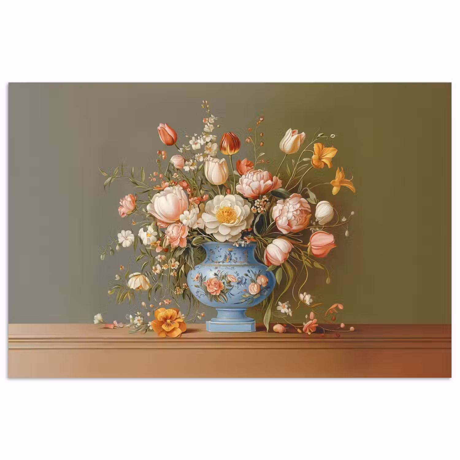 Neutral - Bloemen - Boeket - Vaas poster papier klein -3d
