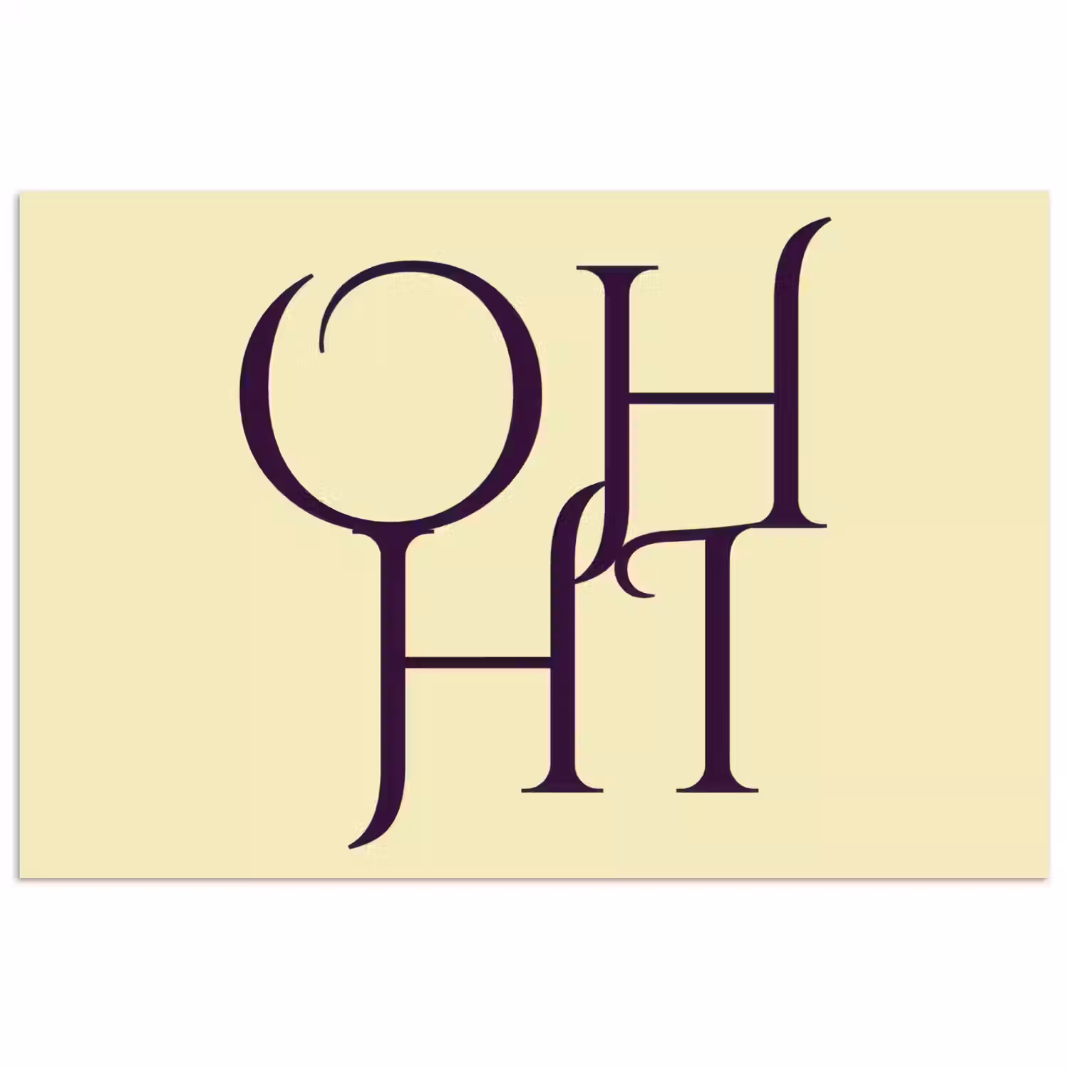 Oh hi - Geel - Monogram poster papier klein -3d