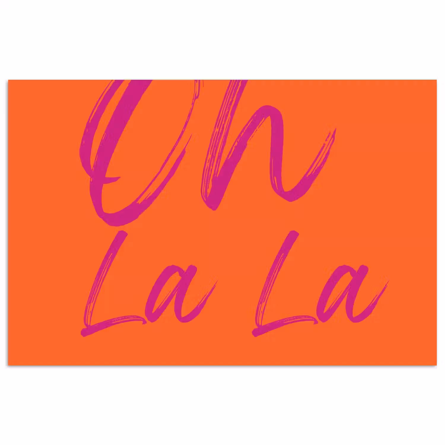 Oh la la - Oranje - Roze - Grafisch poster papier klein -3d