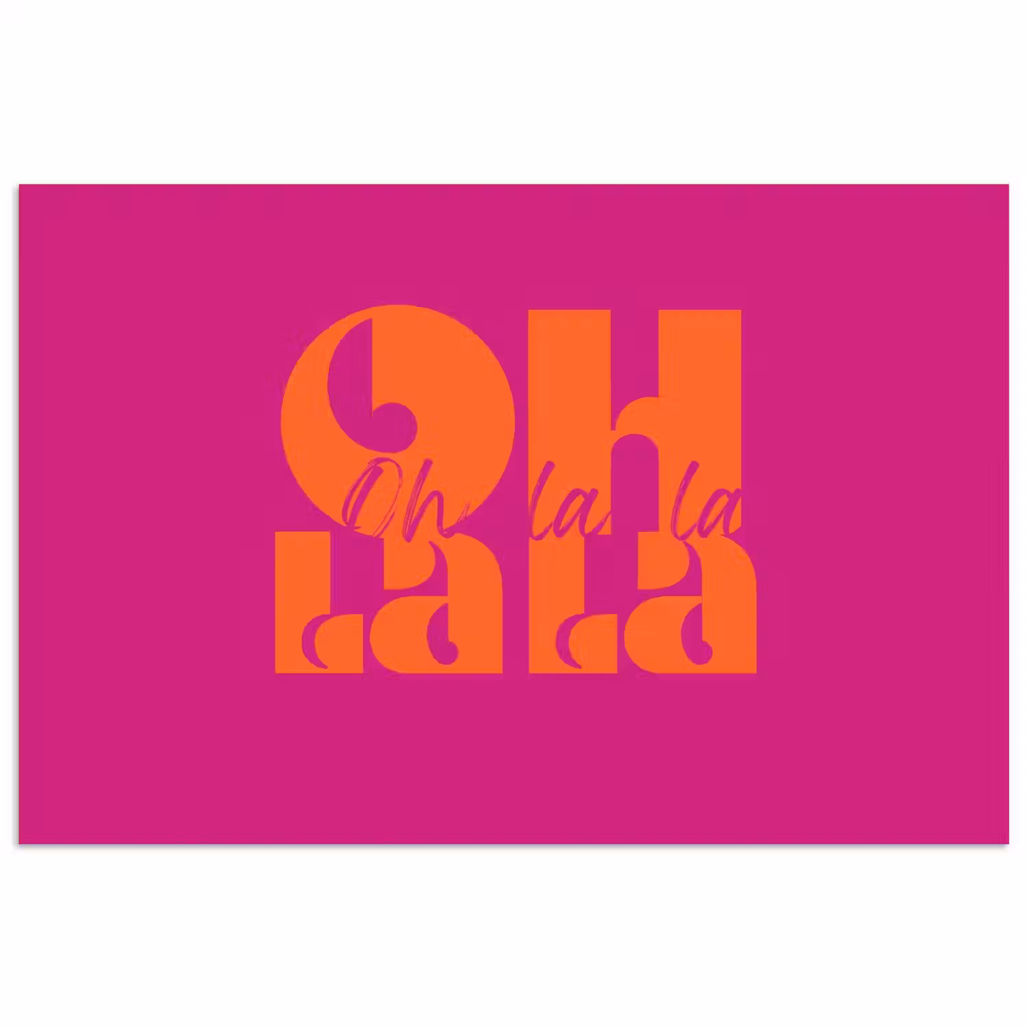 Oh la la - Roze - Oranje - Gestapelde letters poster papier klein -3d