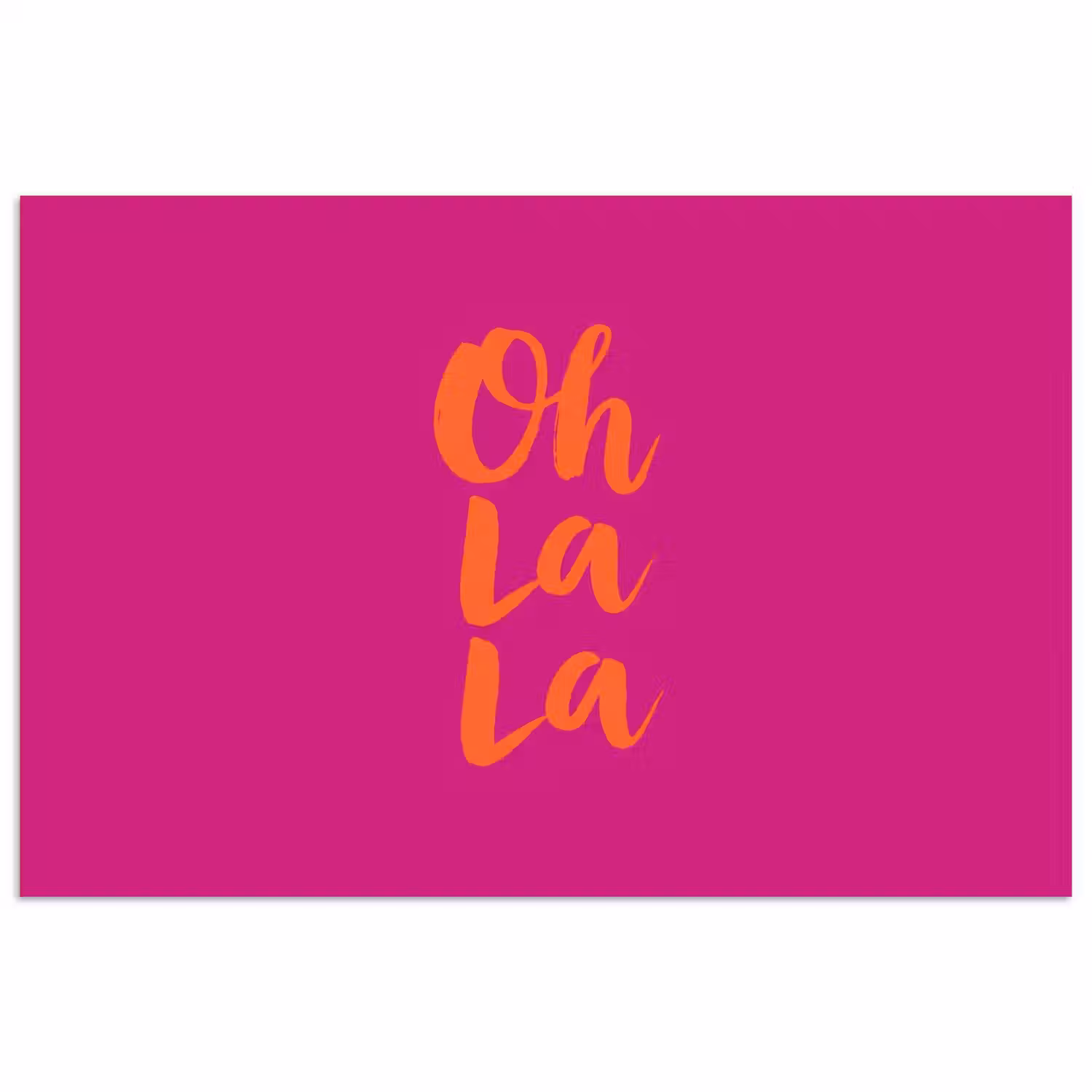 Oh la la - Roze - Oranje - Minimalistisch poster papier klein -3d
