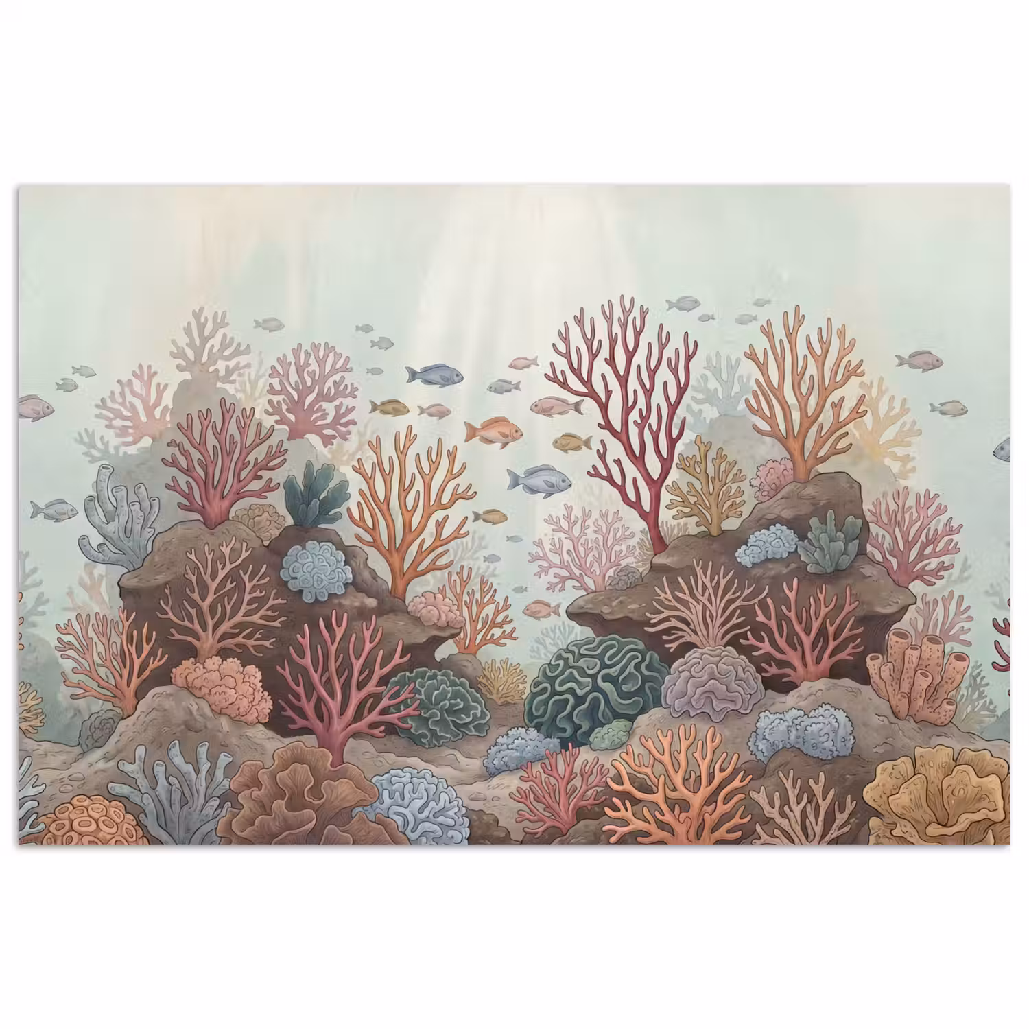 Onderwater - Koraal - Vis - Natuur poster papier klein -3d